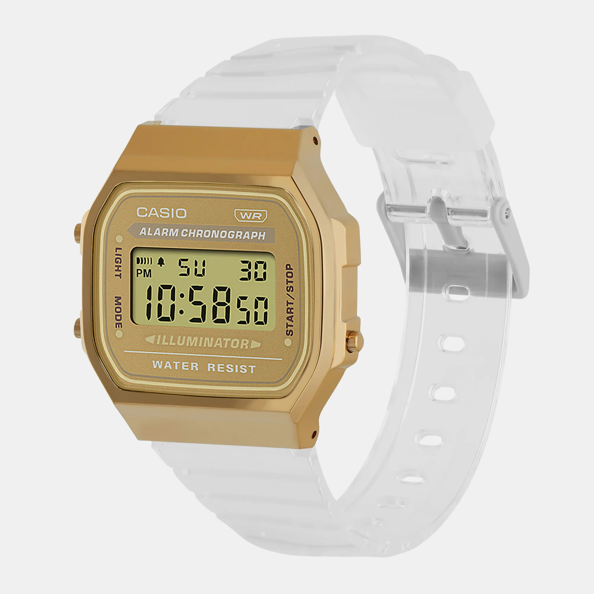 Vintage Unisex Quartz Gold Dial Digital Resin Watch D307 - Image 3