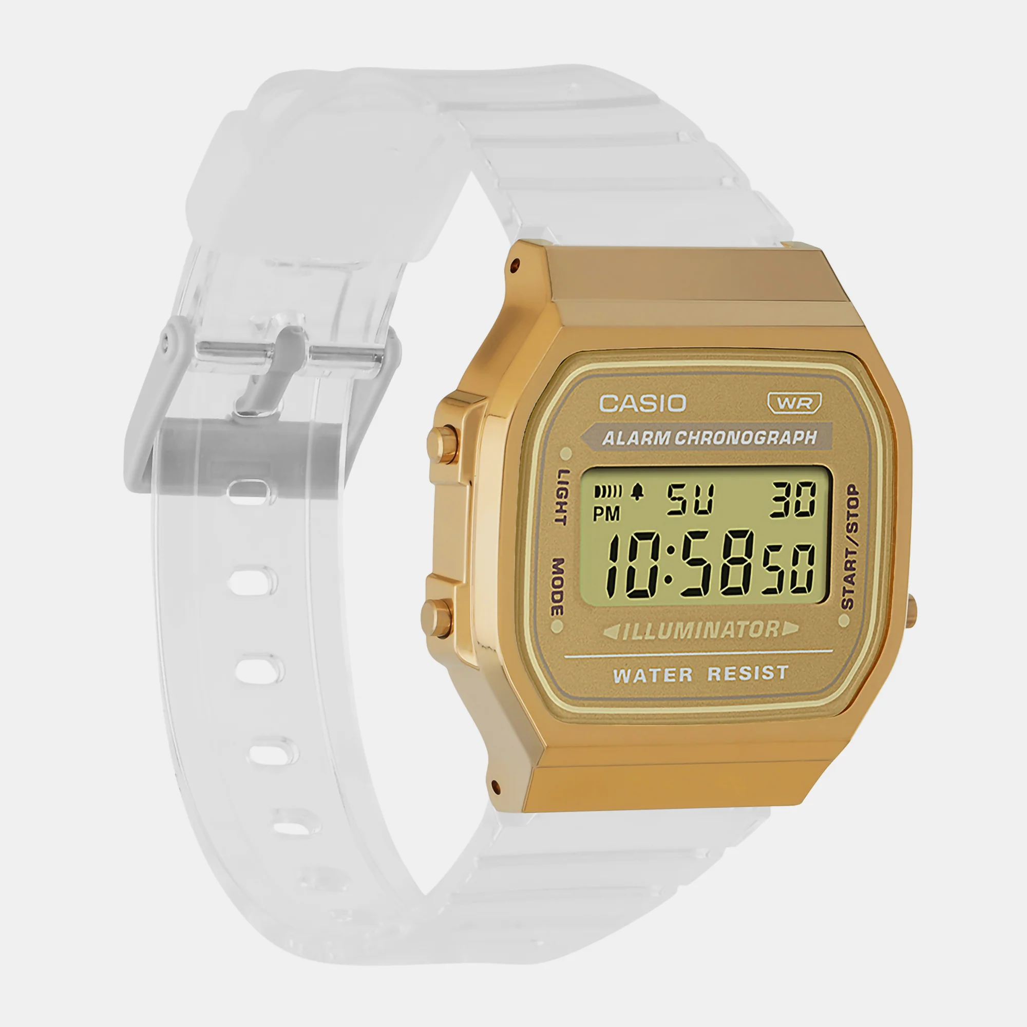 Vintage Unisex Quartz Gold Dial Digital Resin Watch D307 - Image 4