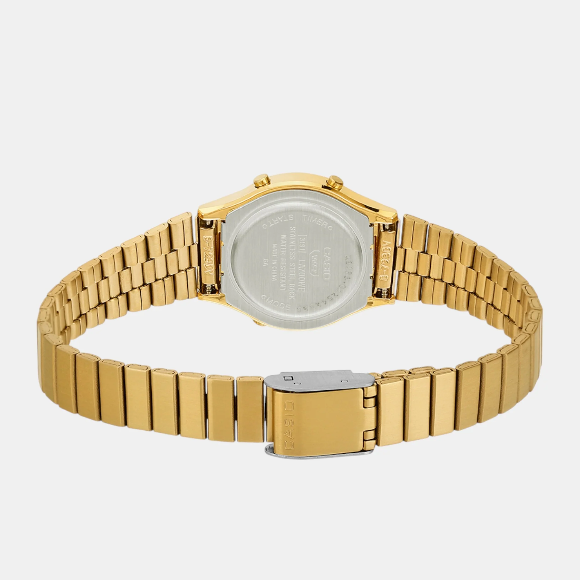Vintage Unisex Quartz Gold Dial Digital Stainless Steel Watch A2233 - Image 6