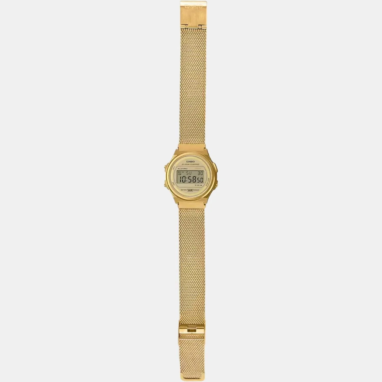Vintage Unisex Quartz Gold Dial Digital Stainless Steel Watch D226 - Image 6