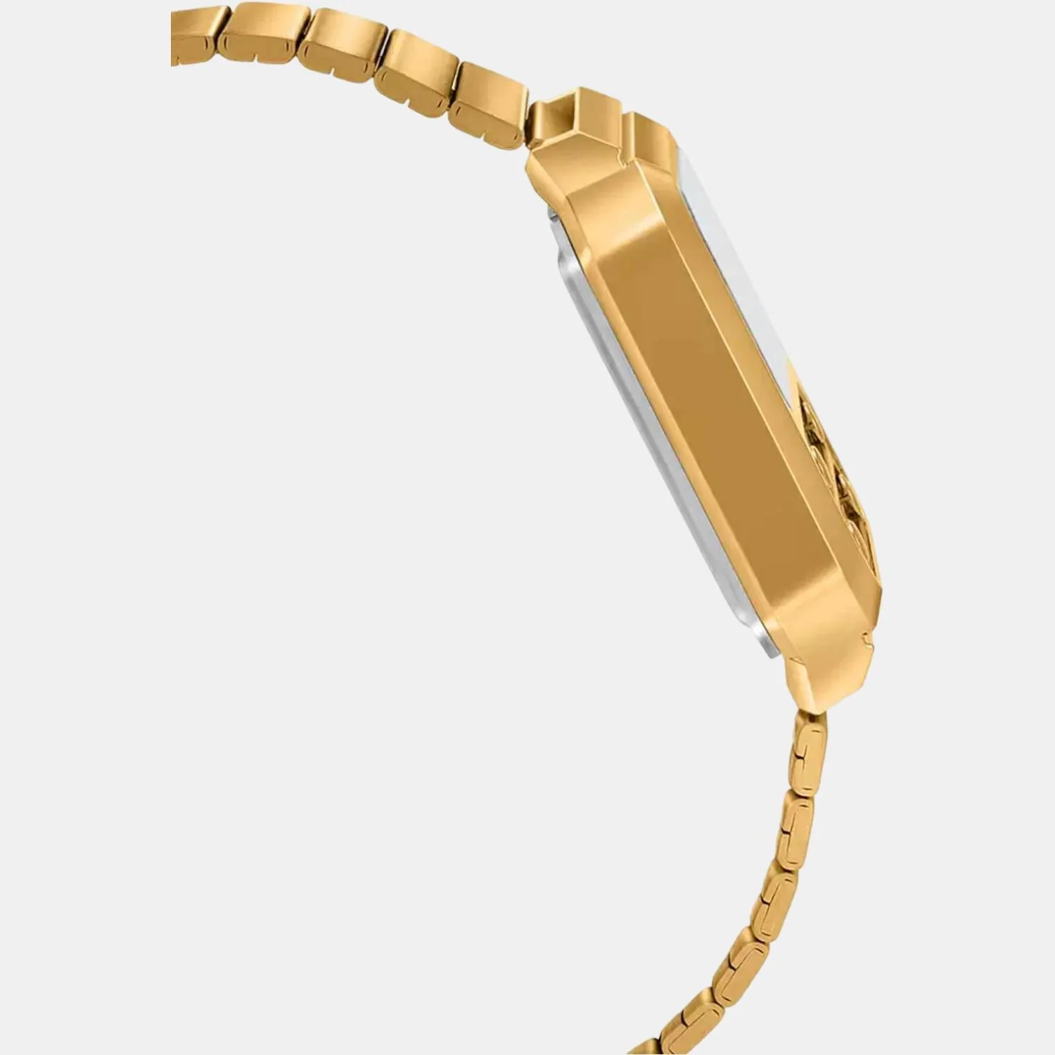 Vintage Unisex Quartz Gold Dial Digital Stainless Steel Watch D240 - Image 4