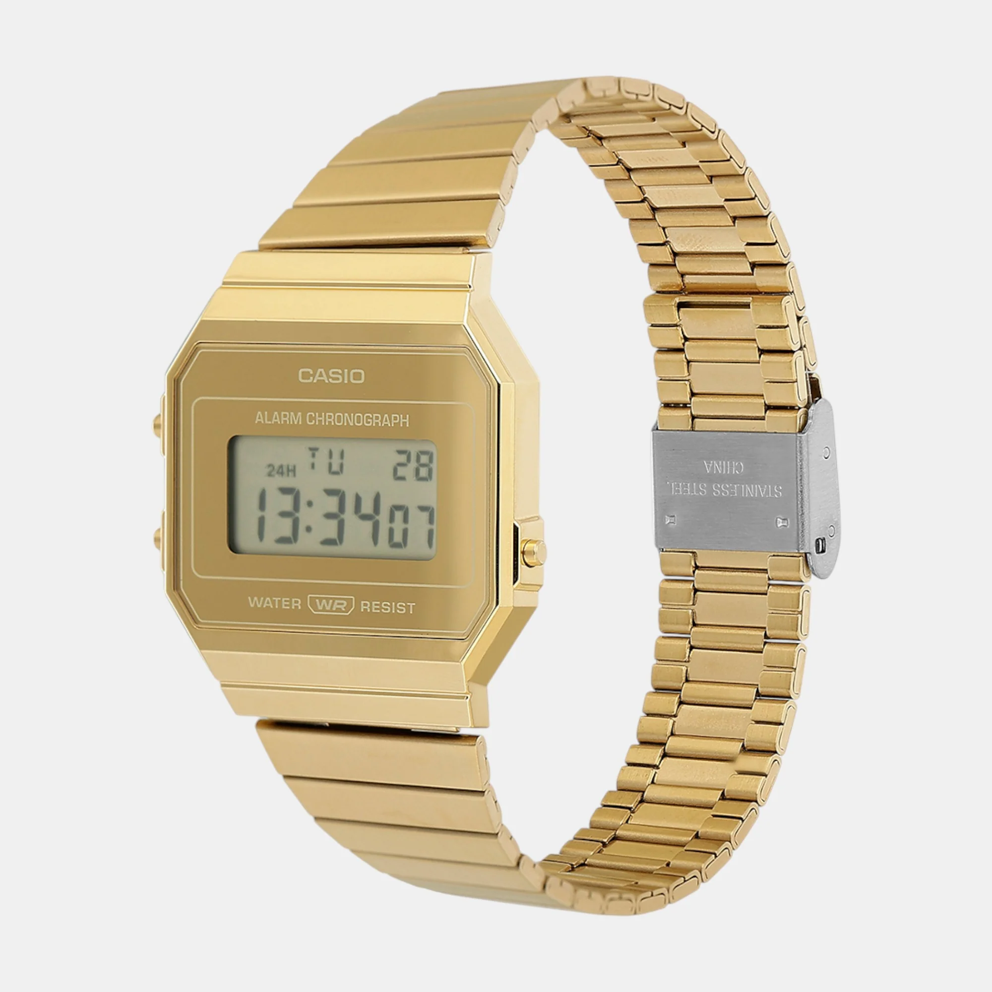 Vintage Unisex Quartz Gold Dial Digital Stainless Steel Watch D347 - Image 2