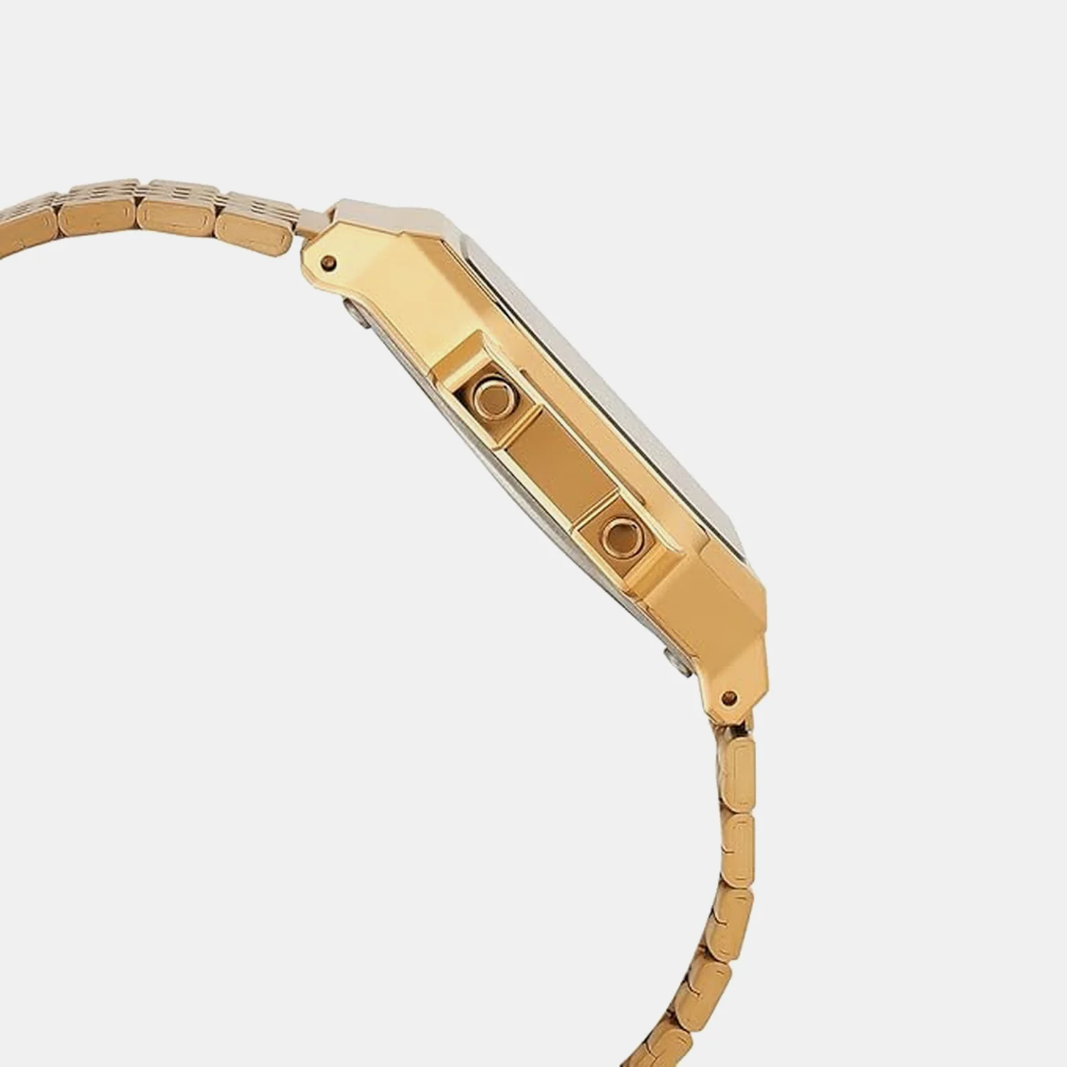 Vintage Unisex Quartz Gold Dial Digital Stainless Steel Watch D368 - Image 3