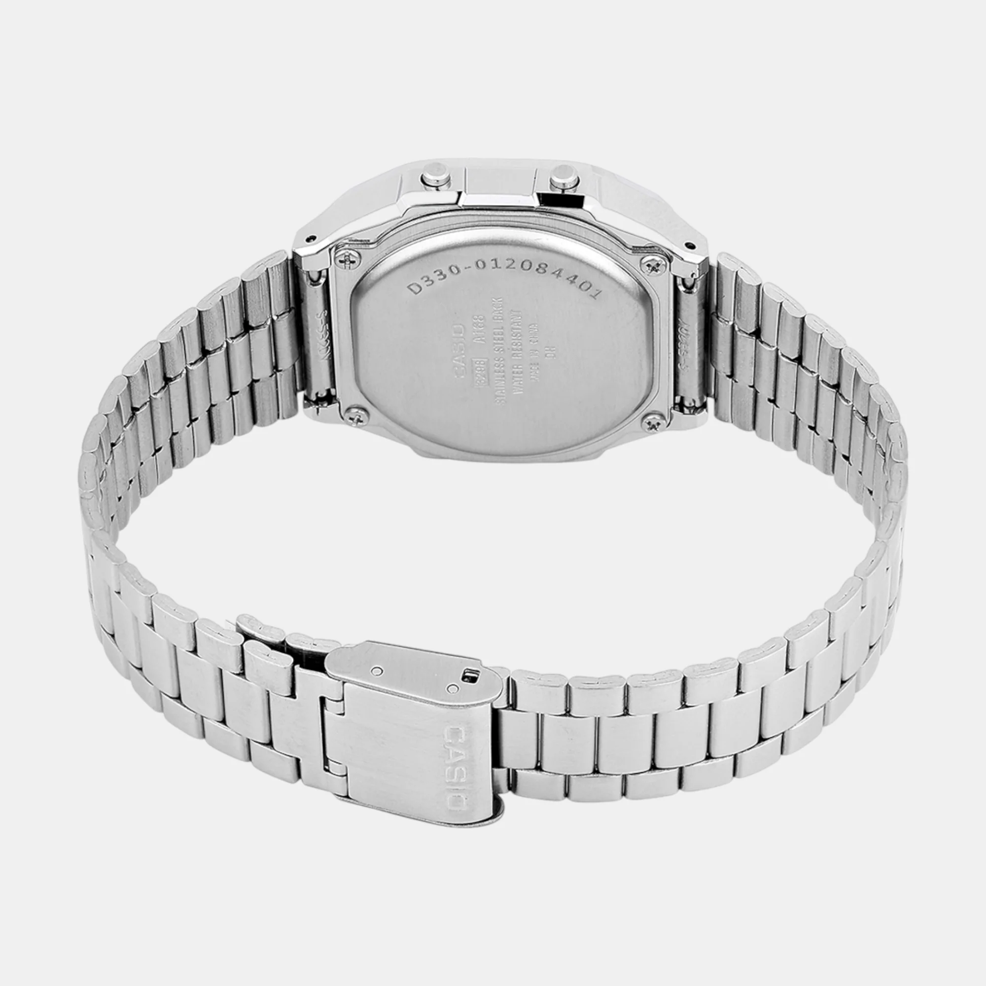 Vintage Unisex Quartz Grey Dial Digital Stainless Steel Watch D330 - Image 6