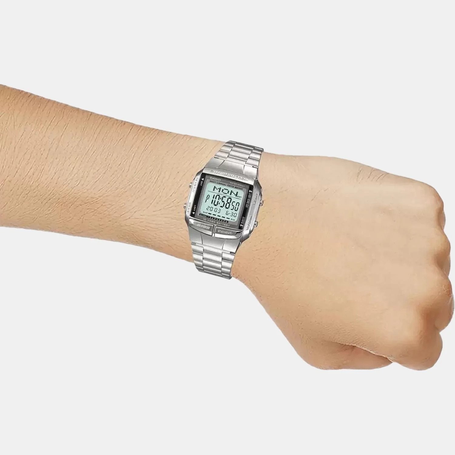 Vintage Unisex Quartz Grey Dial Digital Stainless Steel Watch DB27 - Image 5