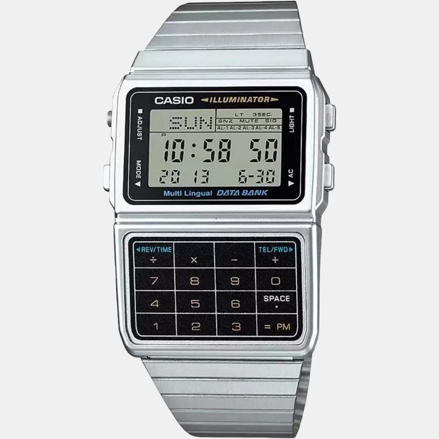 Vintage Unisex Quartz Grey Dial Digital Stainless Steel Watch DB39 - Image 2