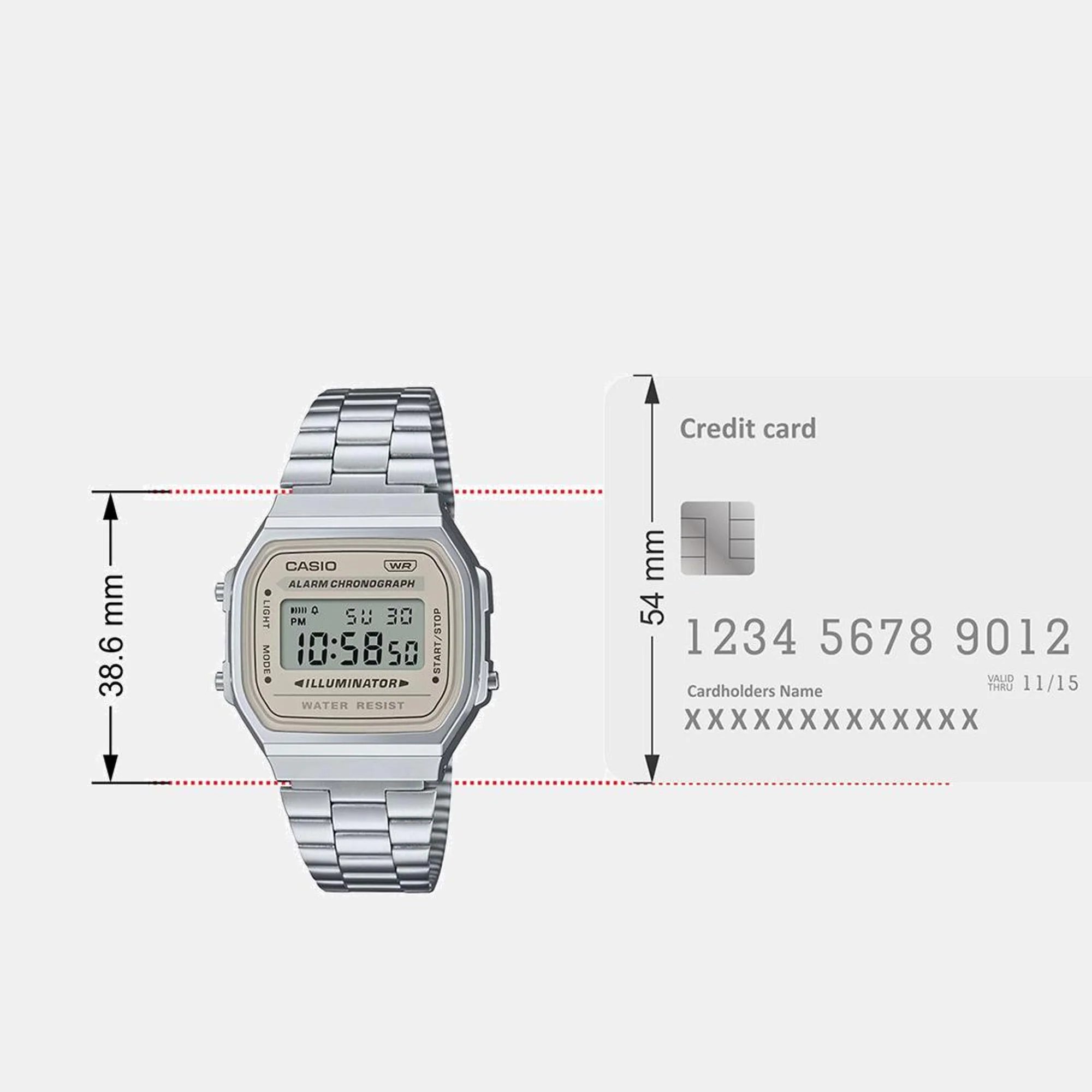 Vintage Unisex Quartz Light Brown Dial Digital Stainless Steel Watch D332 - Image 9
