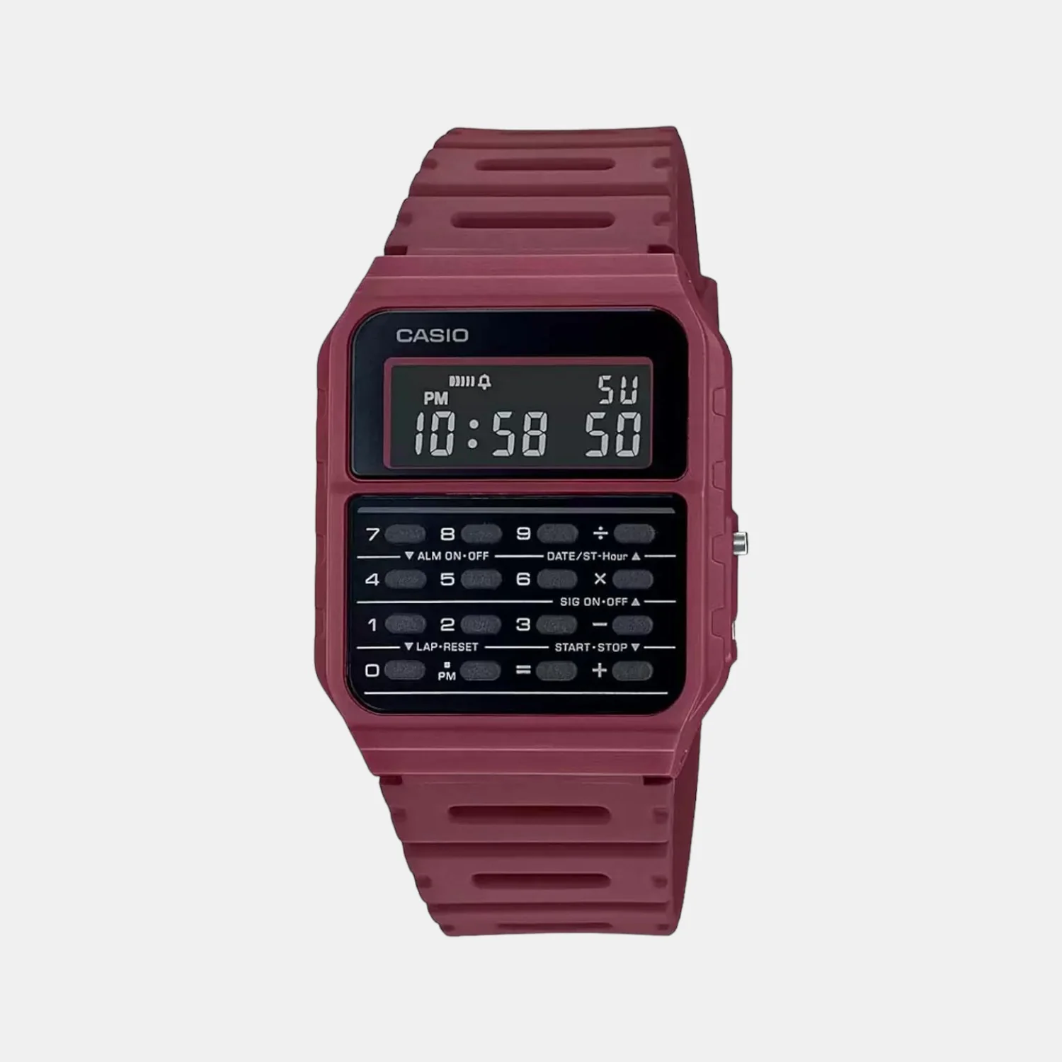 Vintage Unisex Quartz Red Dial Digital Stainless Steel Watch D250