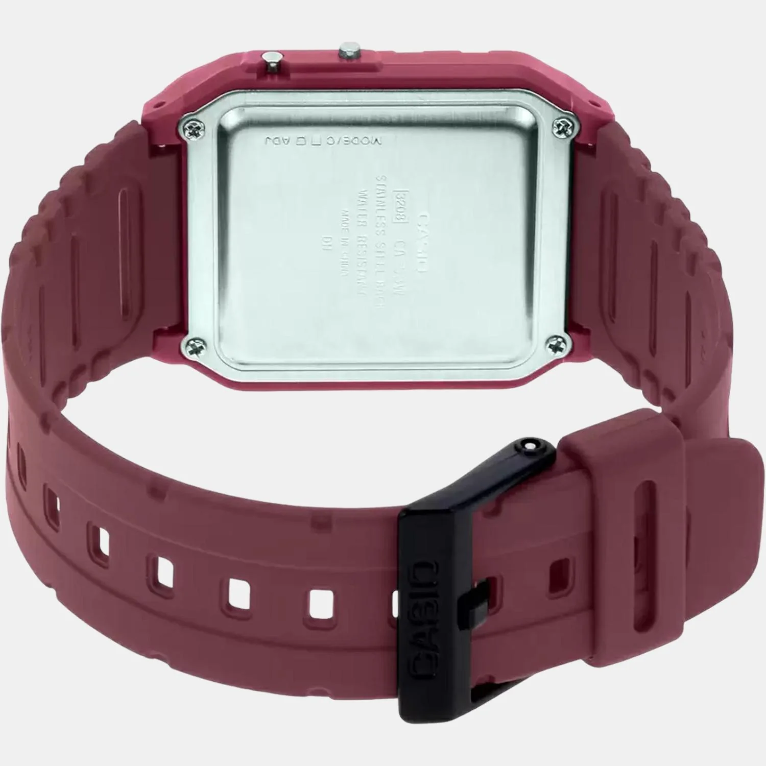 Vintage Unisex Quartz Red Dial Digital Stainless Steel Watch D250 - Image 4