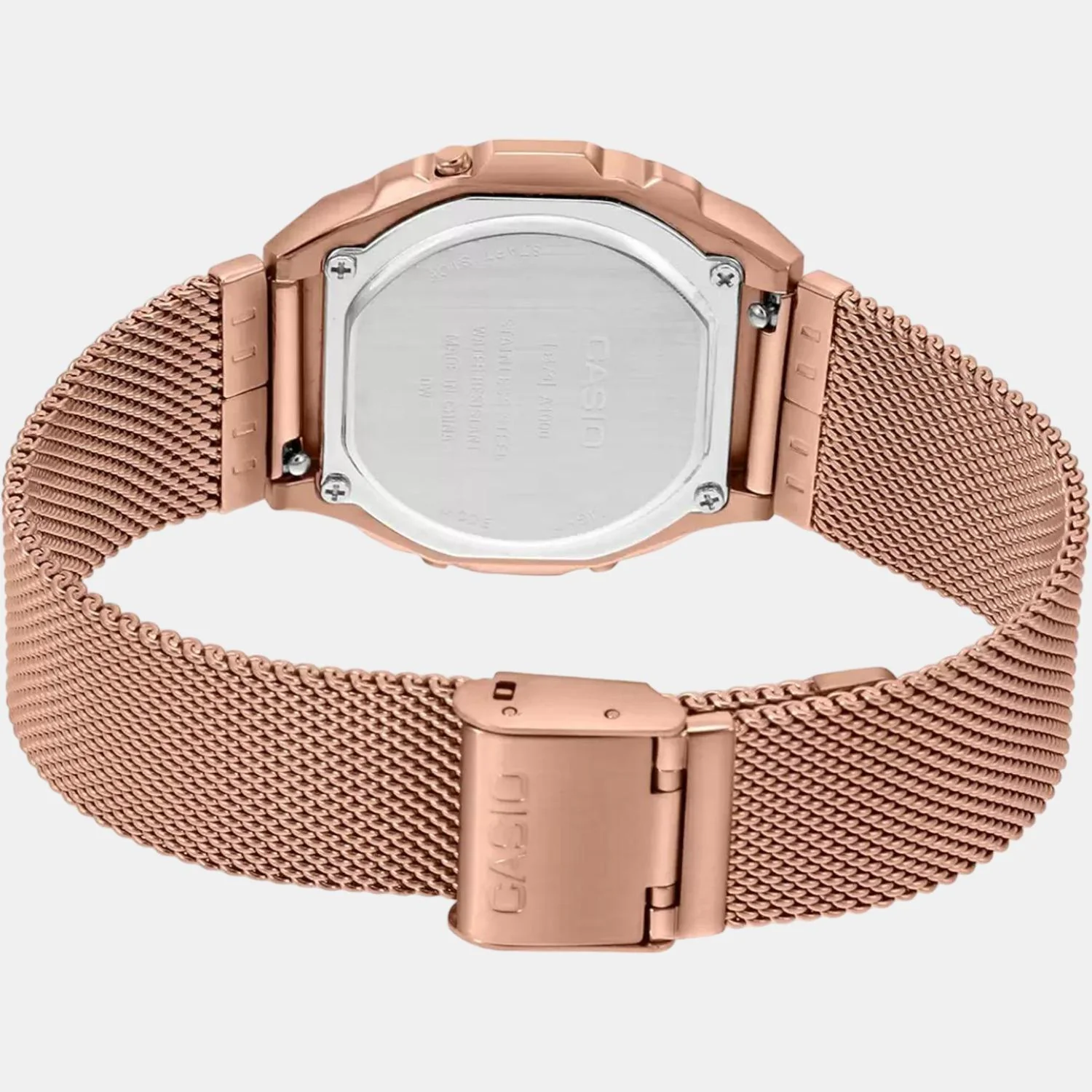 Vintage Unisex Quartz Rose Gold Dial Digital Mesh Watch D196 - Image 5