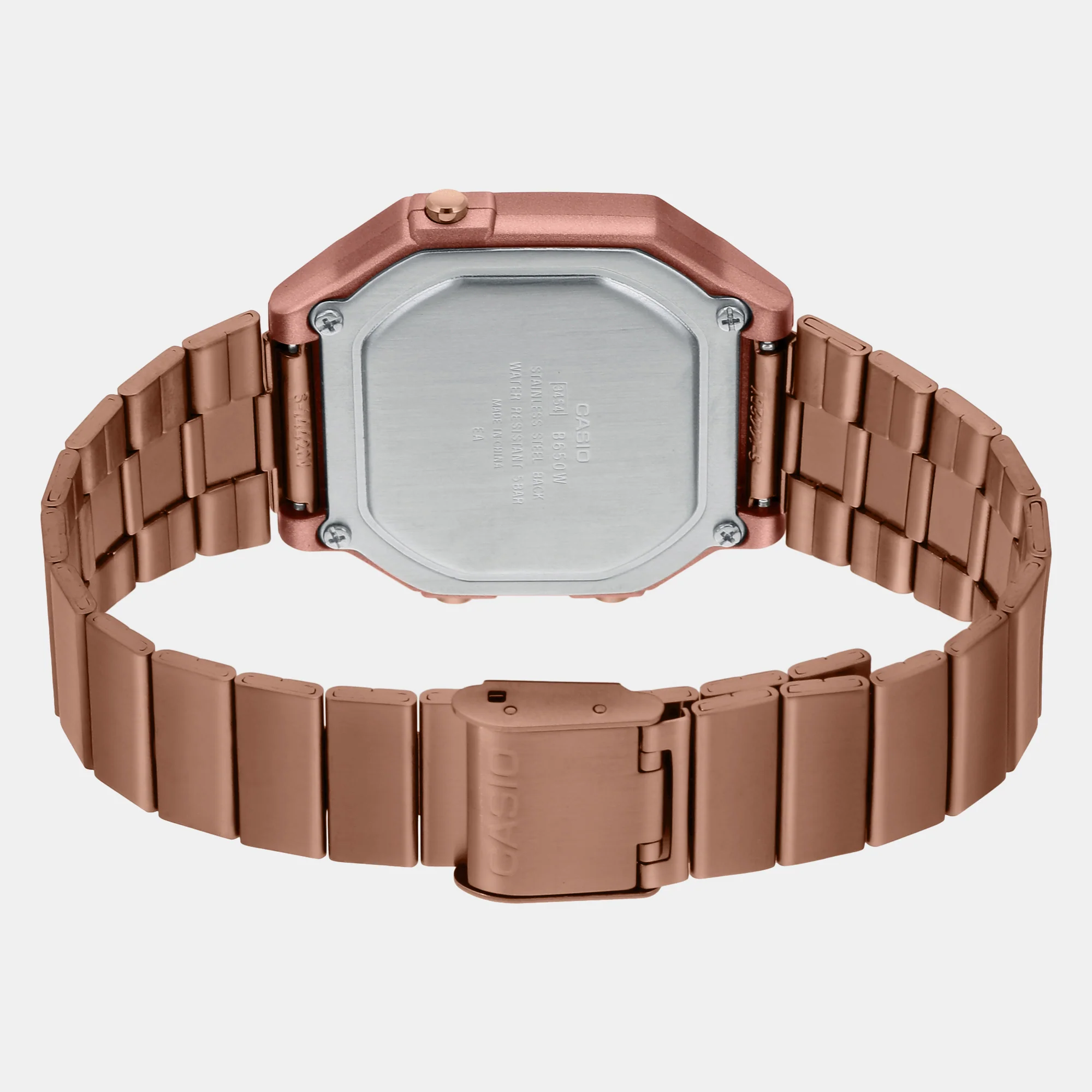 Vintage Unisex Quartz Rose Gold Dial Digital Stainless Steel Watch D200 - Image 5