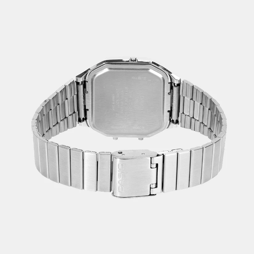 Vintage Unisex Quartz Silver Dial Analog-Digital Stainless Steel Watch AQ-240E-7ADF D420 - Image 6