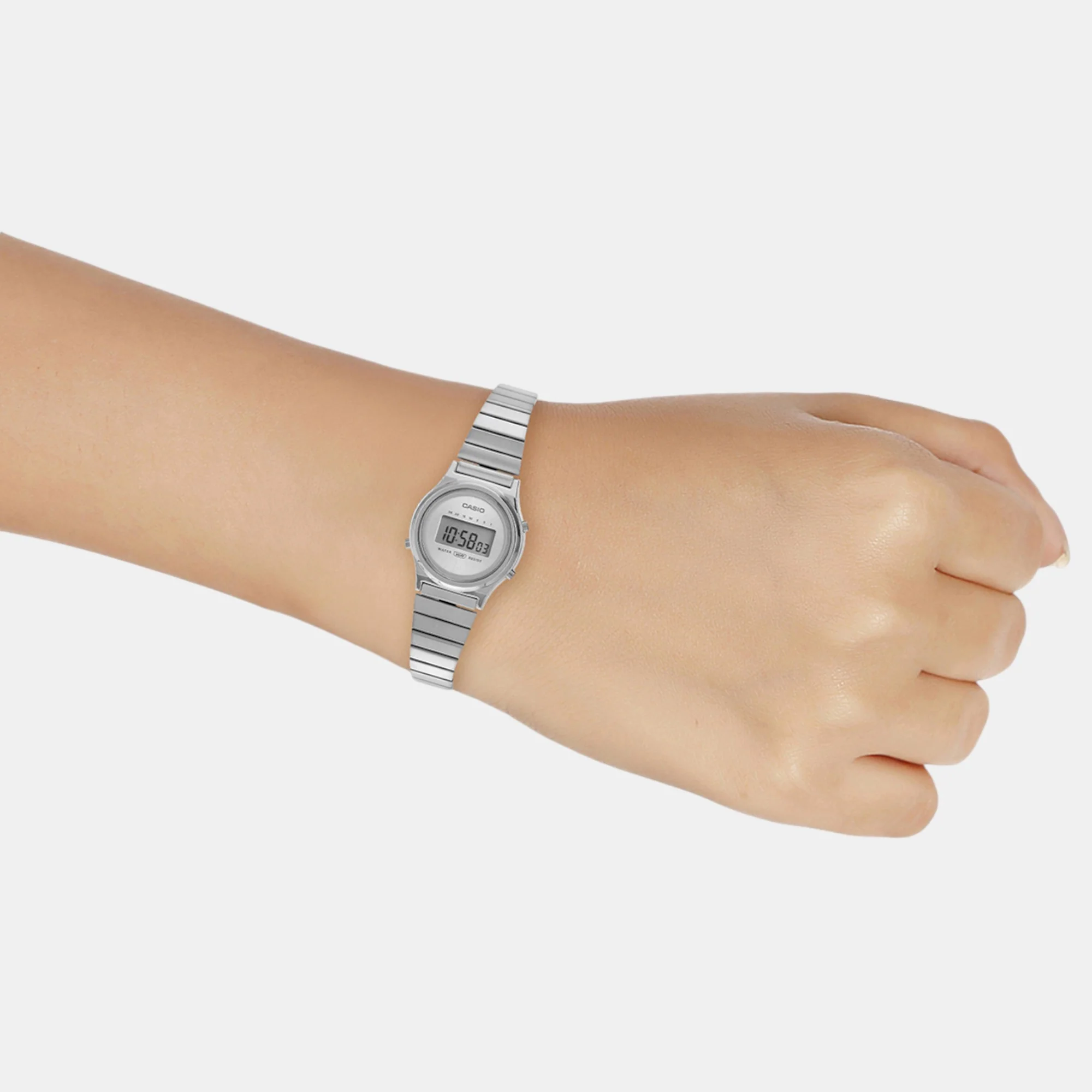 Vintage Unisex Quartz Silver Dial Digital Stainless Steel Watch A2232 - Image 8
