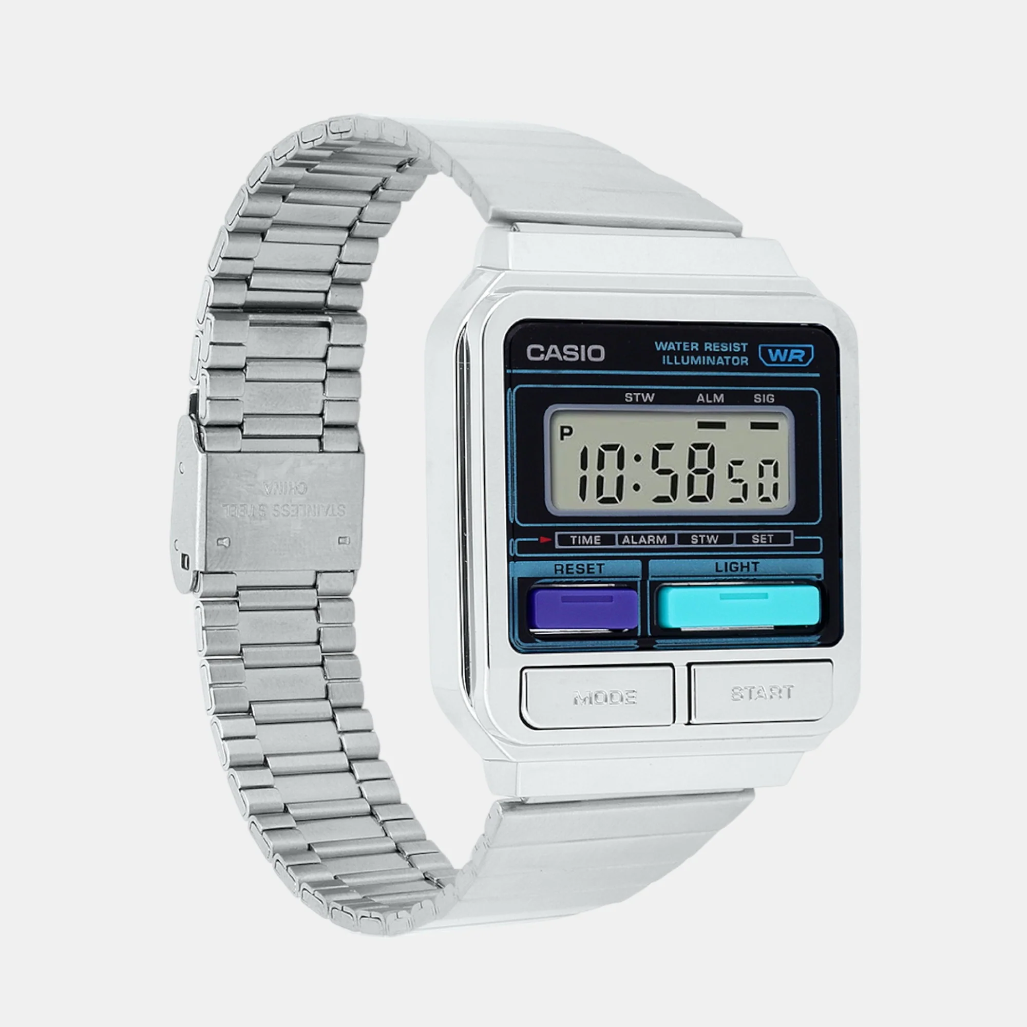 Vintage Unisex Quartz Silver Dial Digital Stainless Steel Watch D321 - Image 3