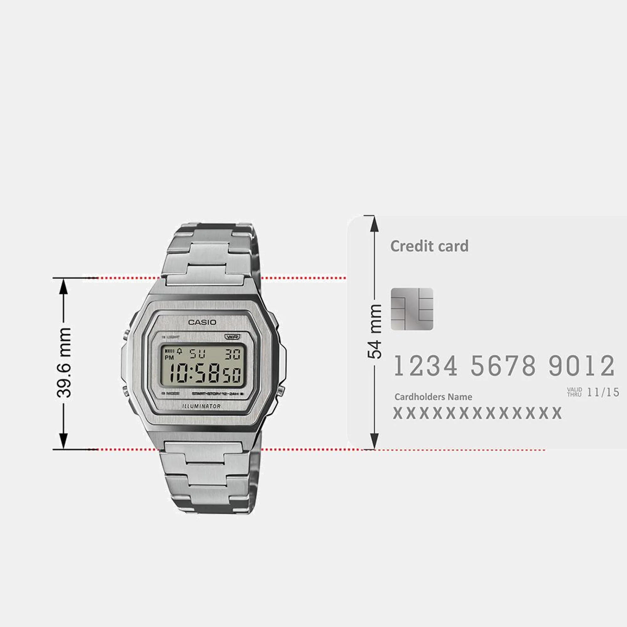Vintage Unisex Quartz Silver Dial Digital Stainless Steel Watch D364 - Image 10