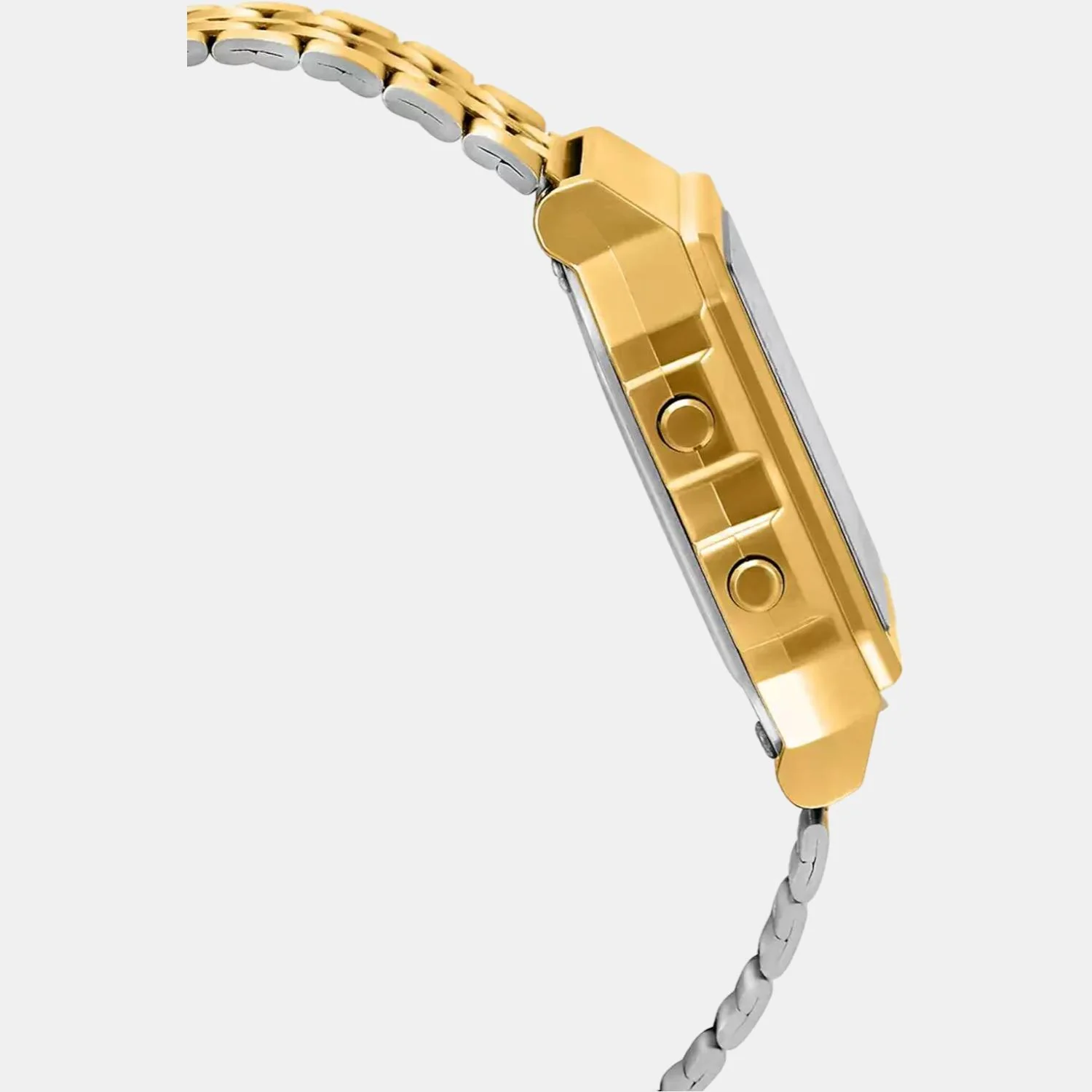 Vintage Unisex Quartz Gold Dial Digital Stainless Steel Watch D134 - Image 5
