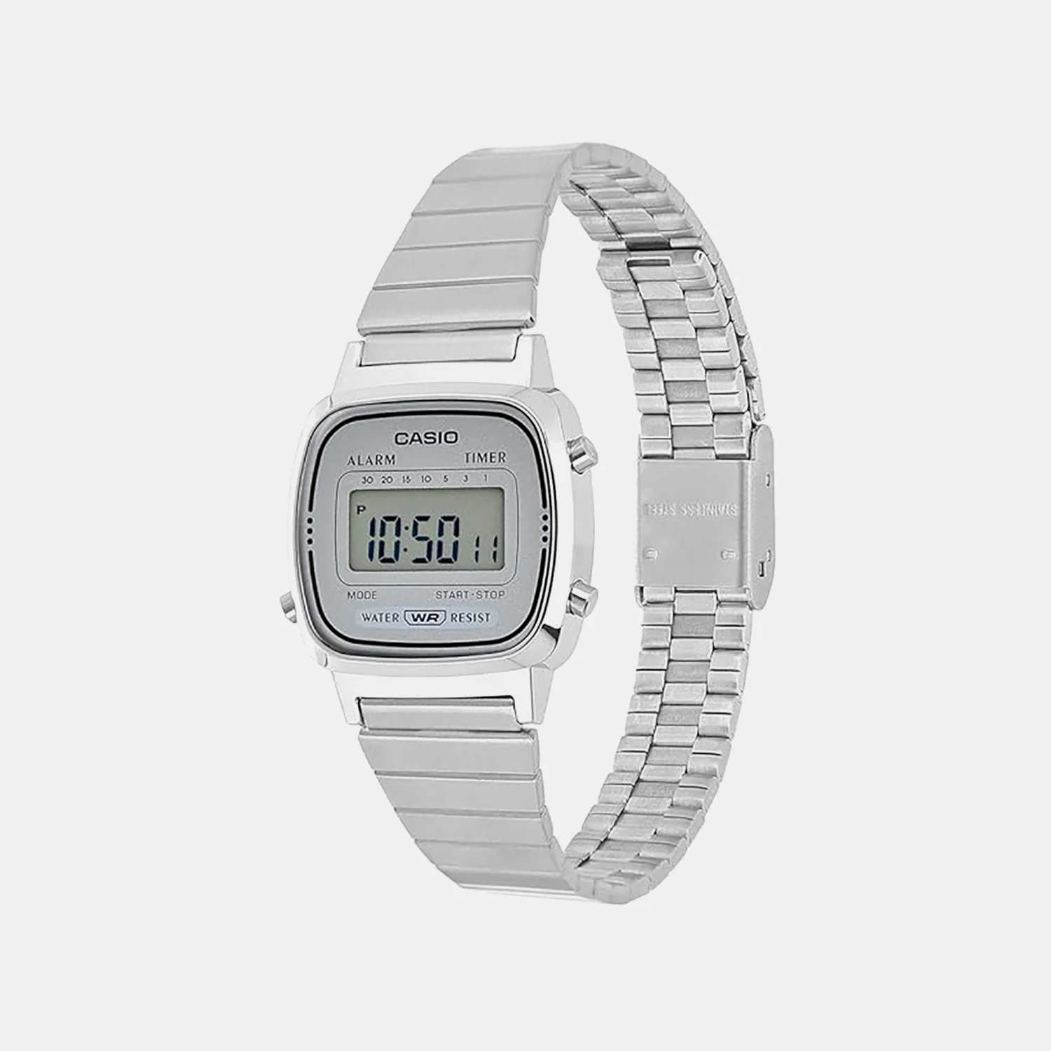 Vintage Women Quartz Grey Dial Digital Stainless Steel Watch D342 - Image 3