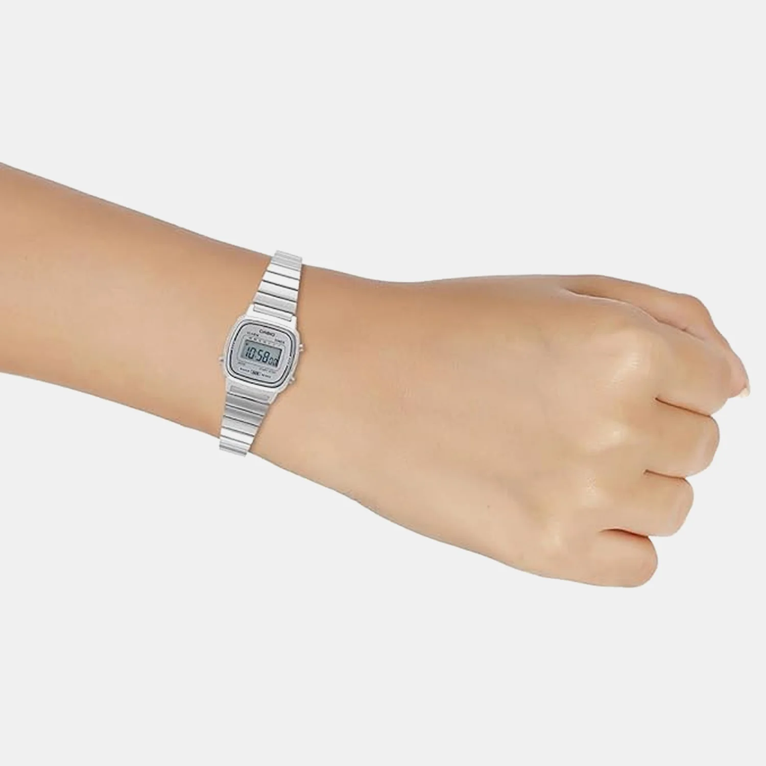 Vintage Women Quartz Grey Dial Digital Stainless Steel Watch D342 - Image 4