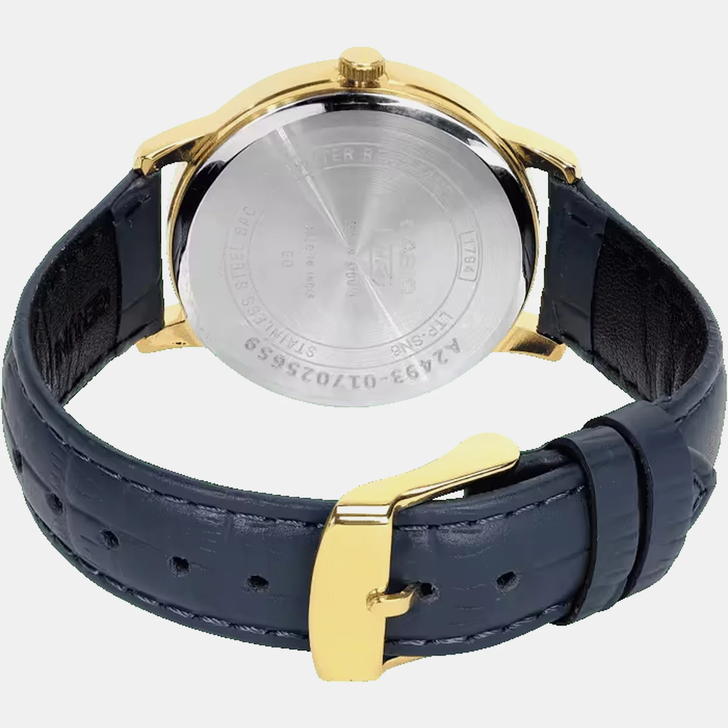 Women Quartz Blue Dial Analog Leather Watch A2493 - Image 4
