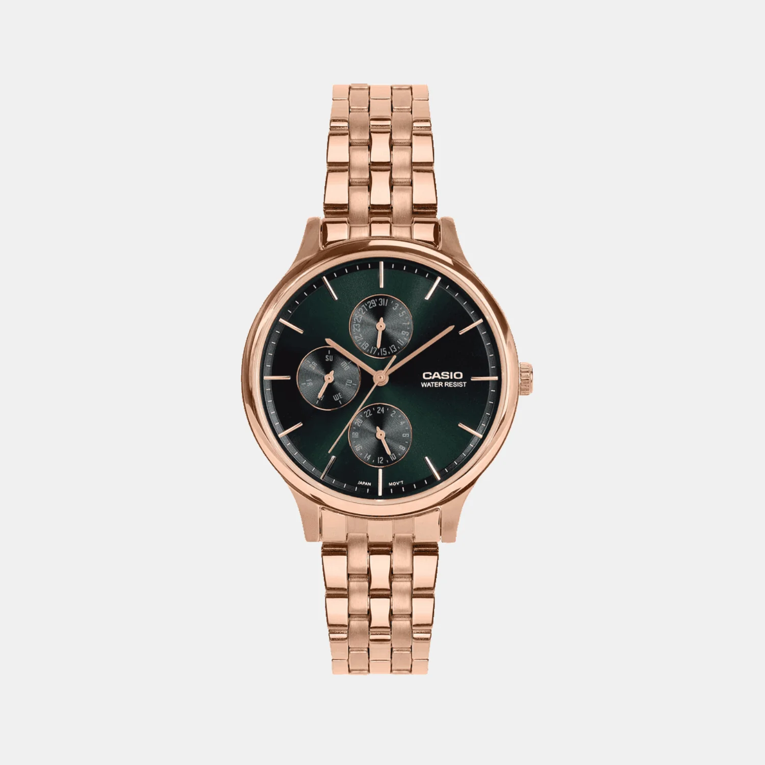 Enticer Women Quartz Green Dial Analog Stainless Steel Watch A2498