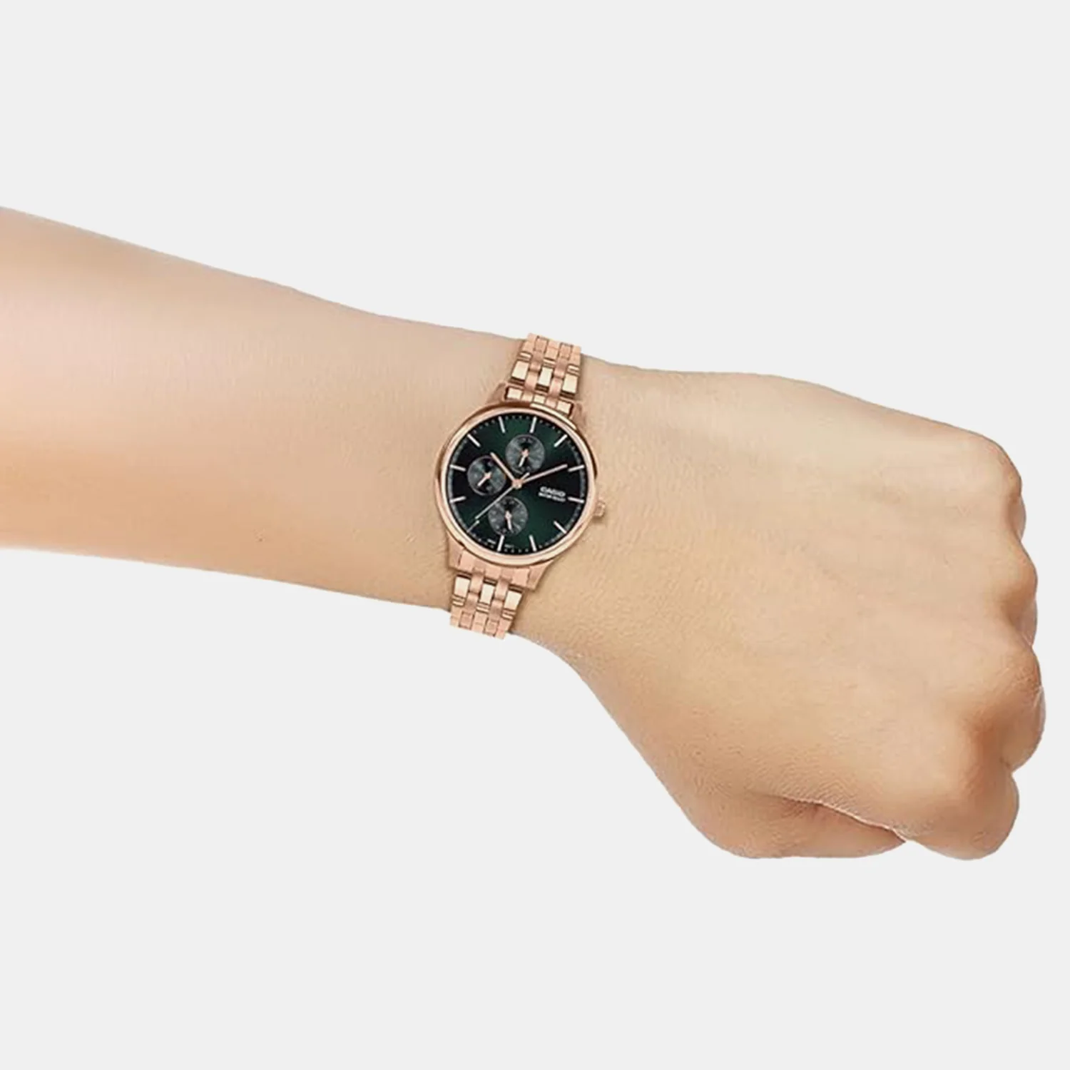 Enticer Women Quartz Green Dial Analog Stainless Steel Watch A2498 - Image 2