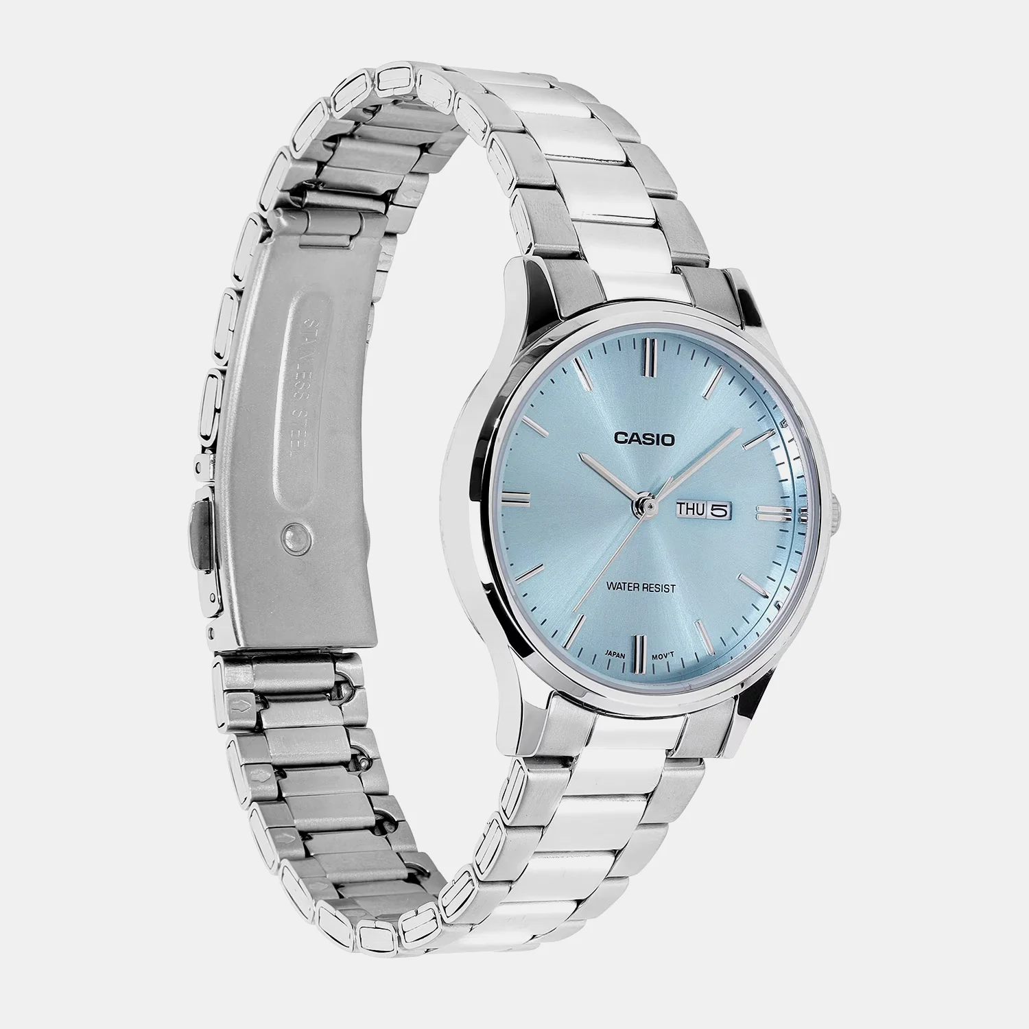 Women Quartz Blue Dial Analog Stainless Steel Watch A2503 - Image 3