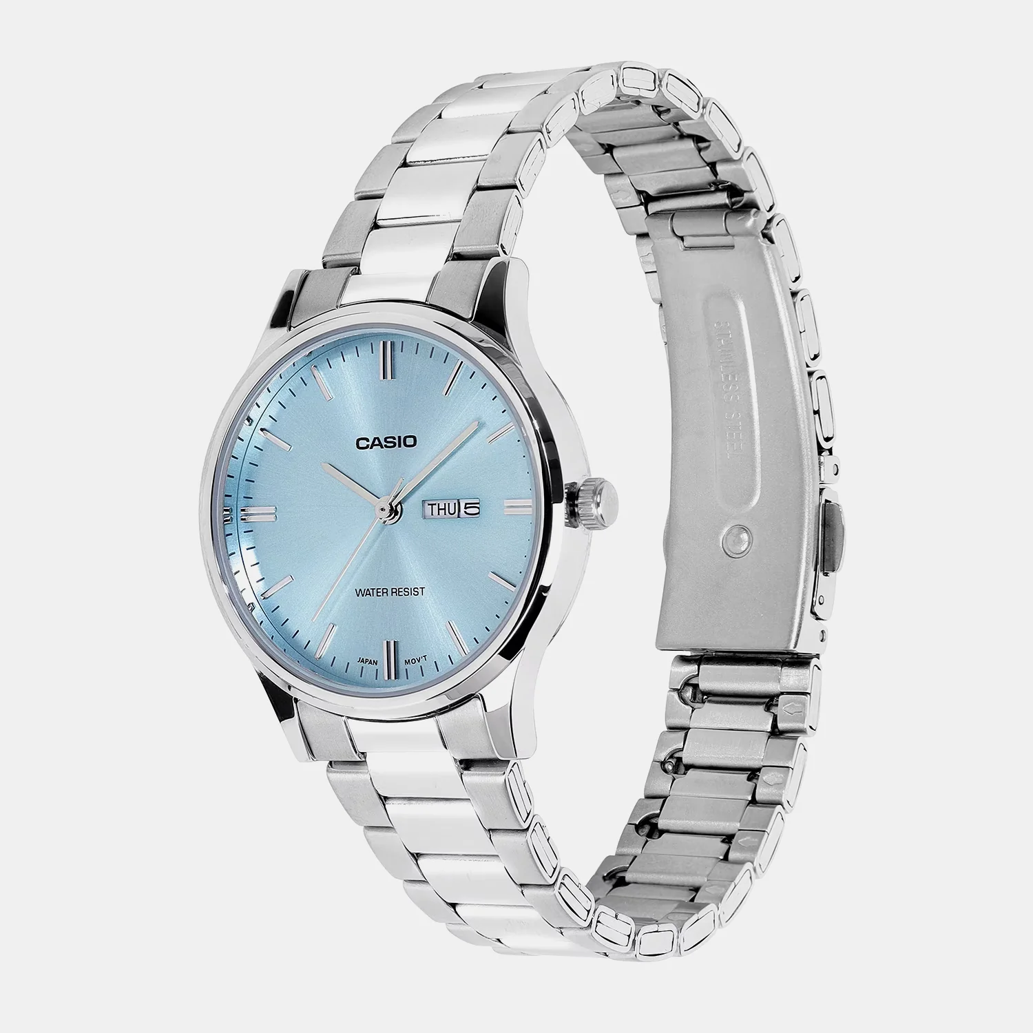 Women Quartz Blue Dial Analog Stainless Steel Watch A2503 - Image 4