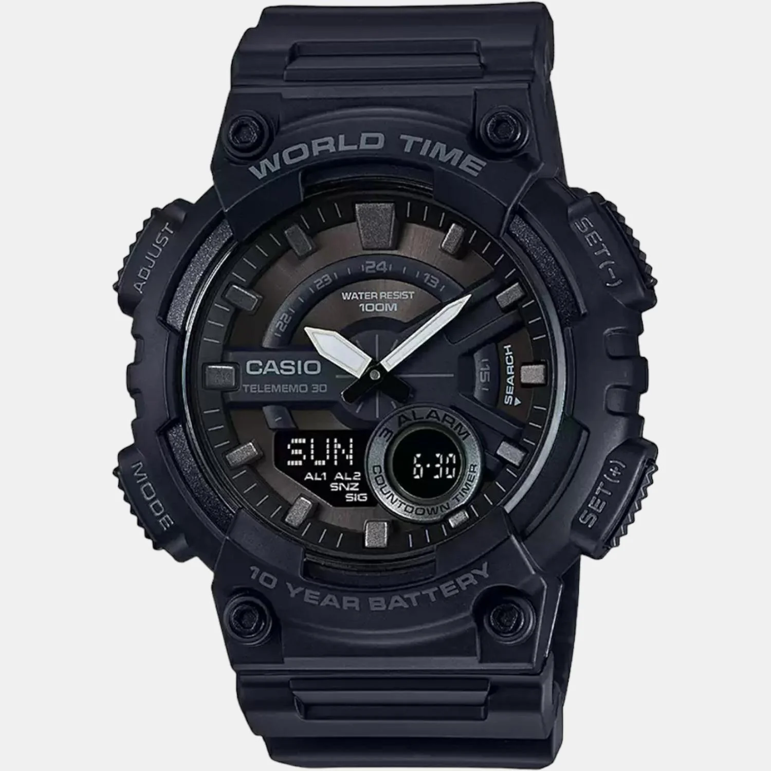 Youth Men Quartz Black Dial Analog-Digital Resin Watch AD218 - Image 3