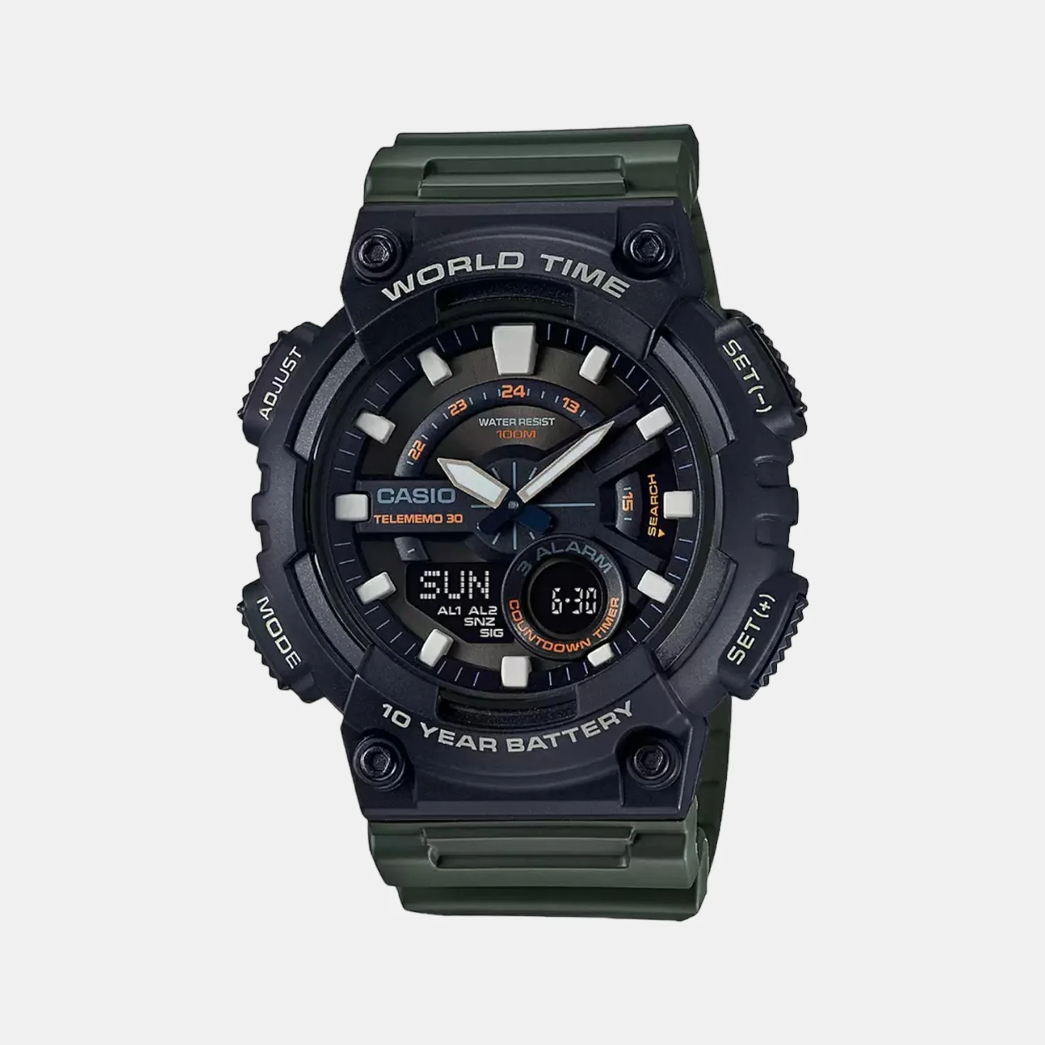 Youth Men Quartz Black Dial Analog-Digital Resin Watch AD223 - Image 2