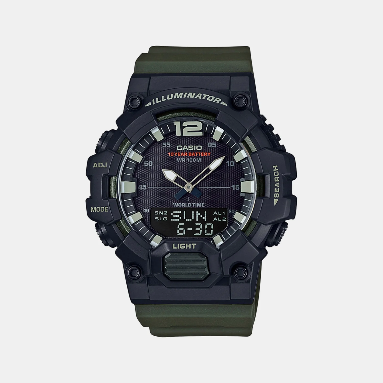 Youth Men Quartz Black Dial Analog-Digital Resin Watch D155