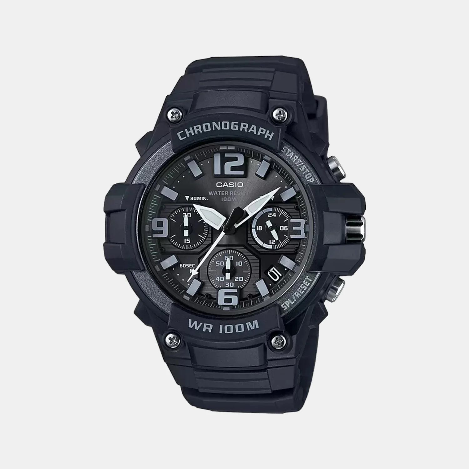 Youth Men Quartz Black Dial Chronograph Resin Watch AD213