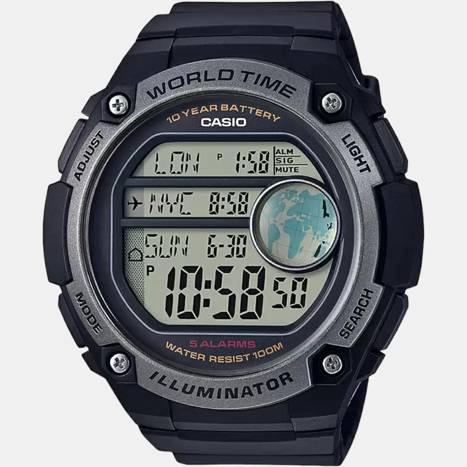 Youth Men Quartz Black Dial Digital Resin Watch D135 - Image 3