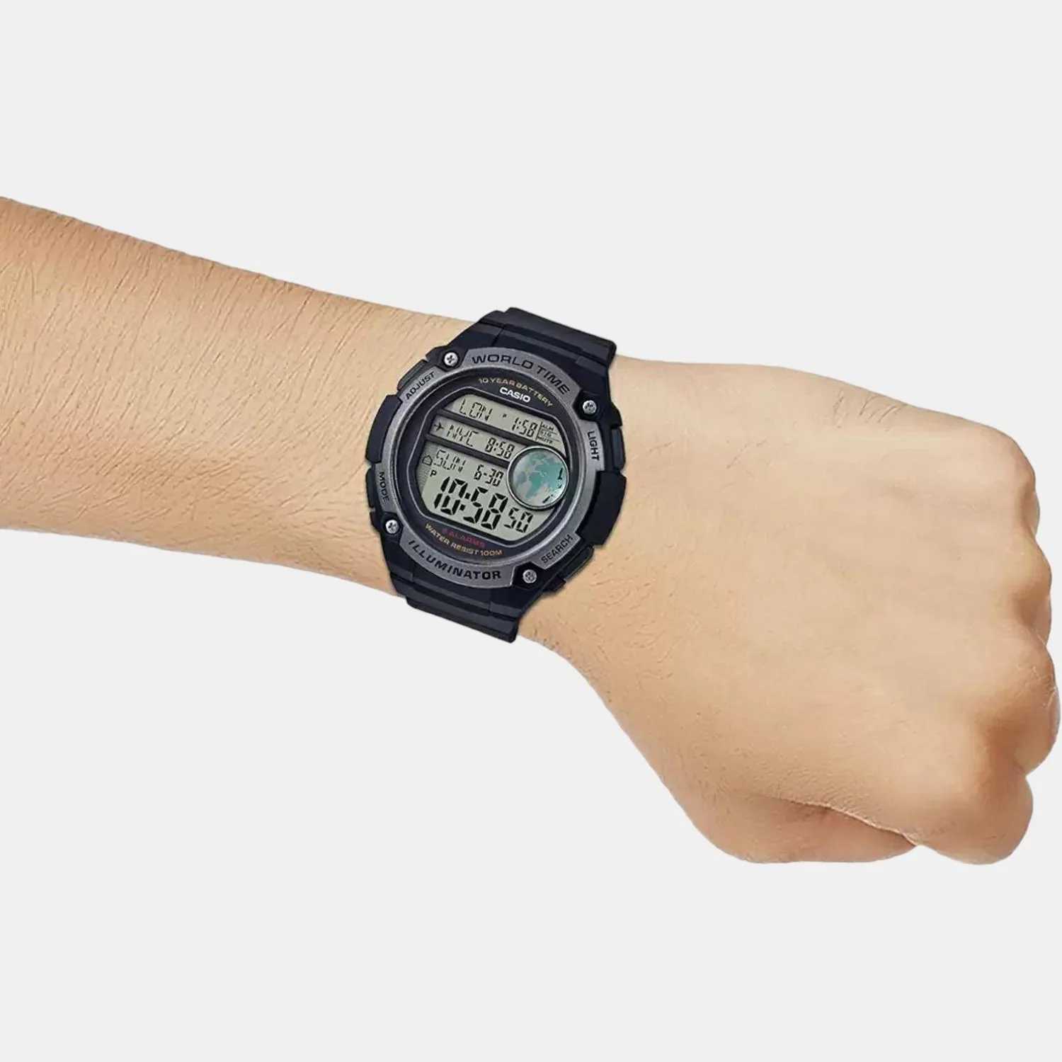 Youth Men Quartz Black Dial Digital Resin Watch D135 - Image 6