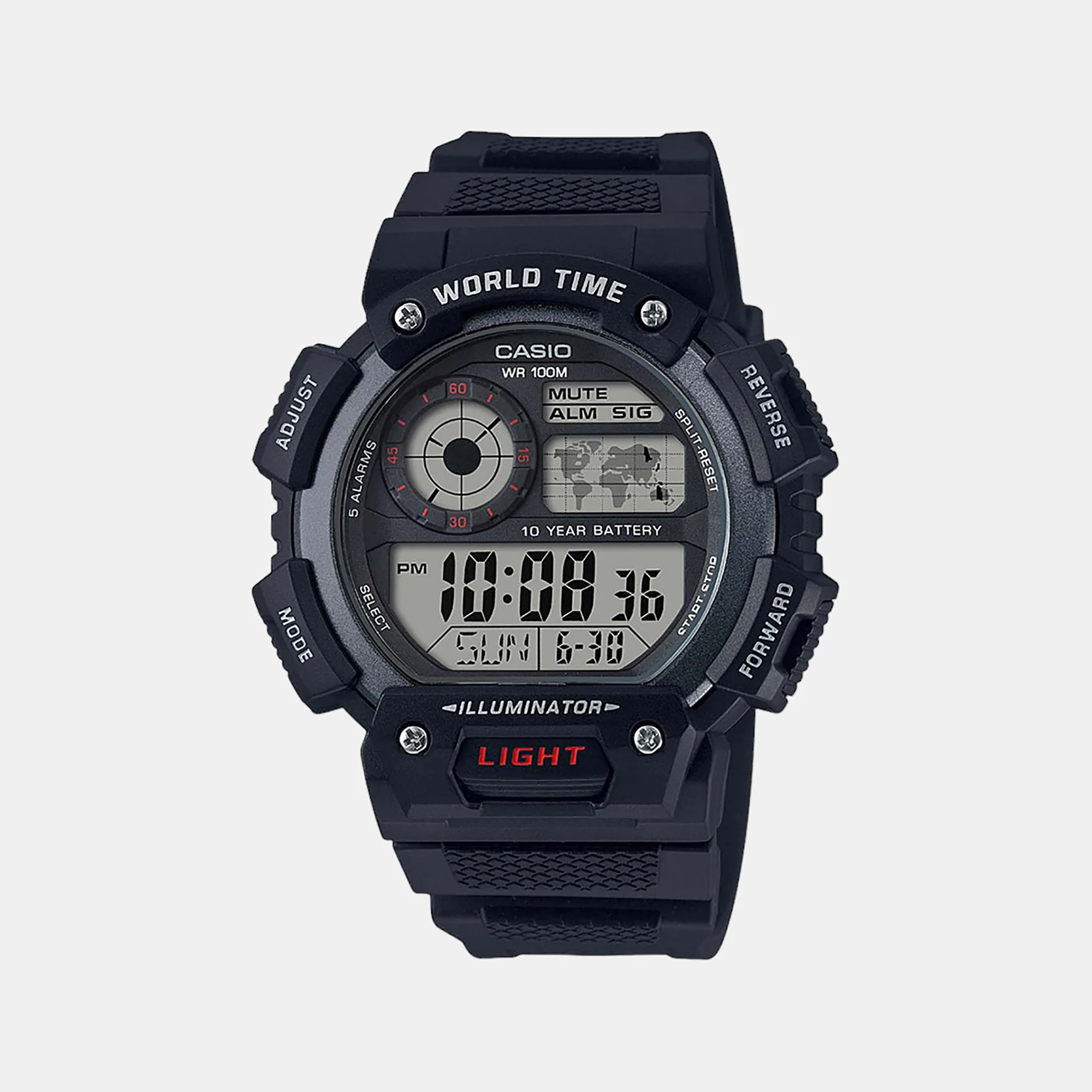 Youth Men Quartz Black Dial Digital Resin Watch D152