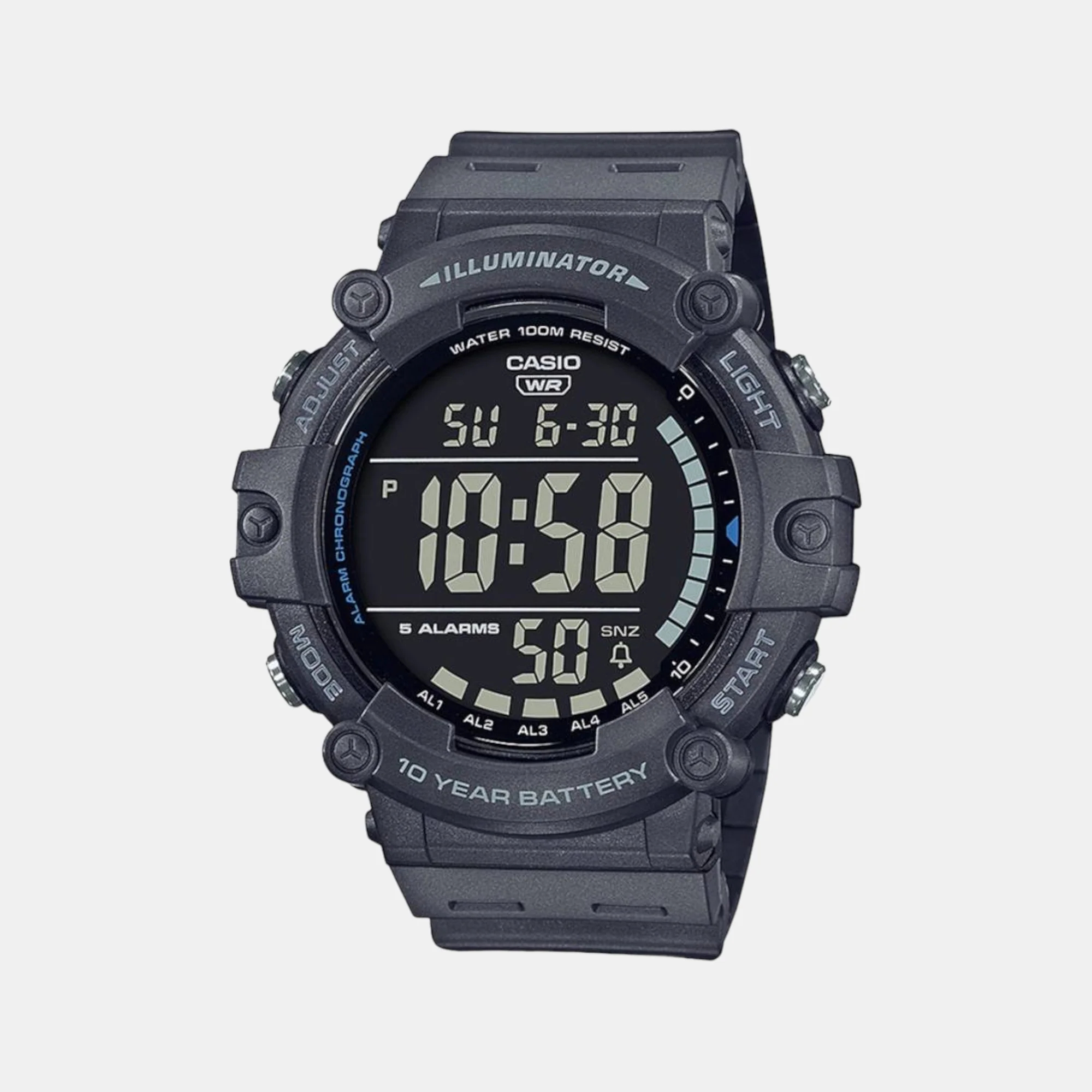 Youth Men Quartz Black Dial Digital Resin Watch D219 - Image 2