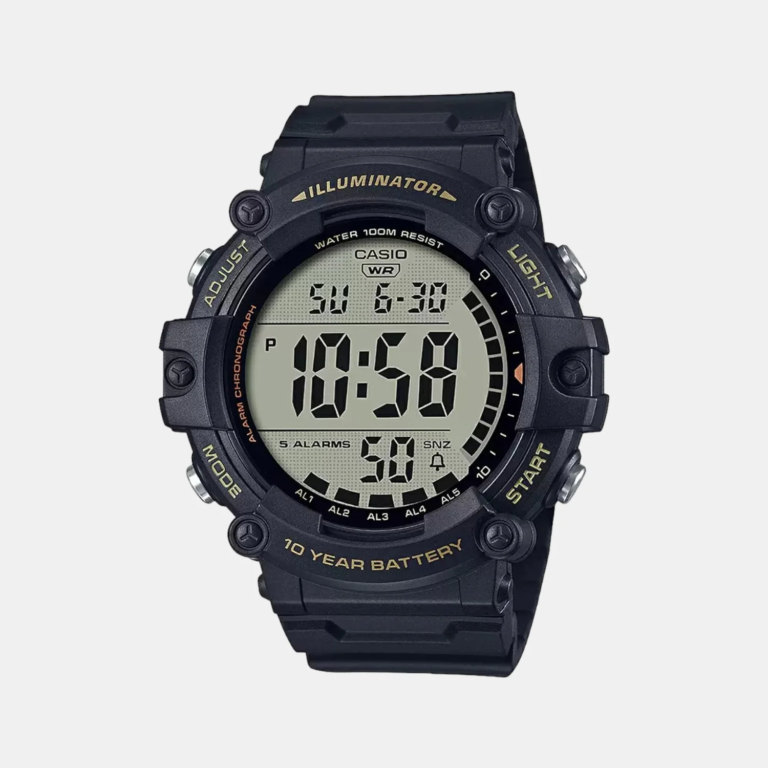 Youth Men Quartz Grey Dial Digital Resin Watch D275