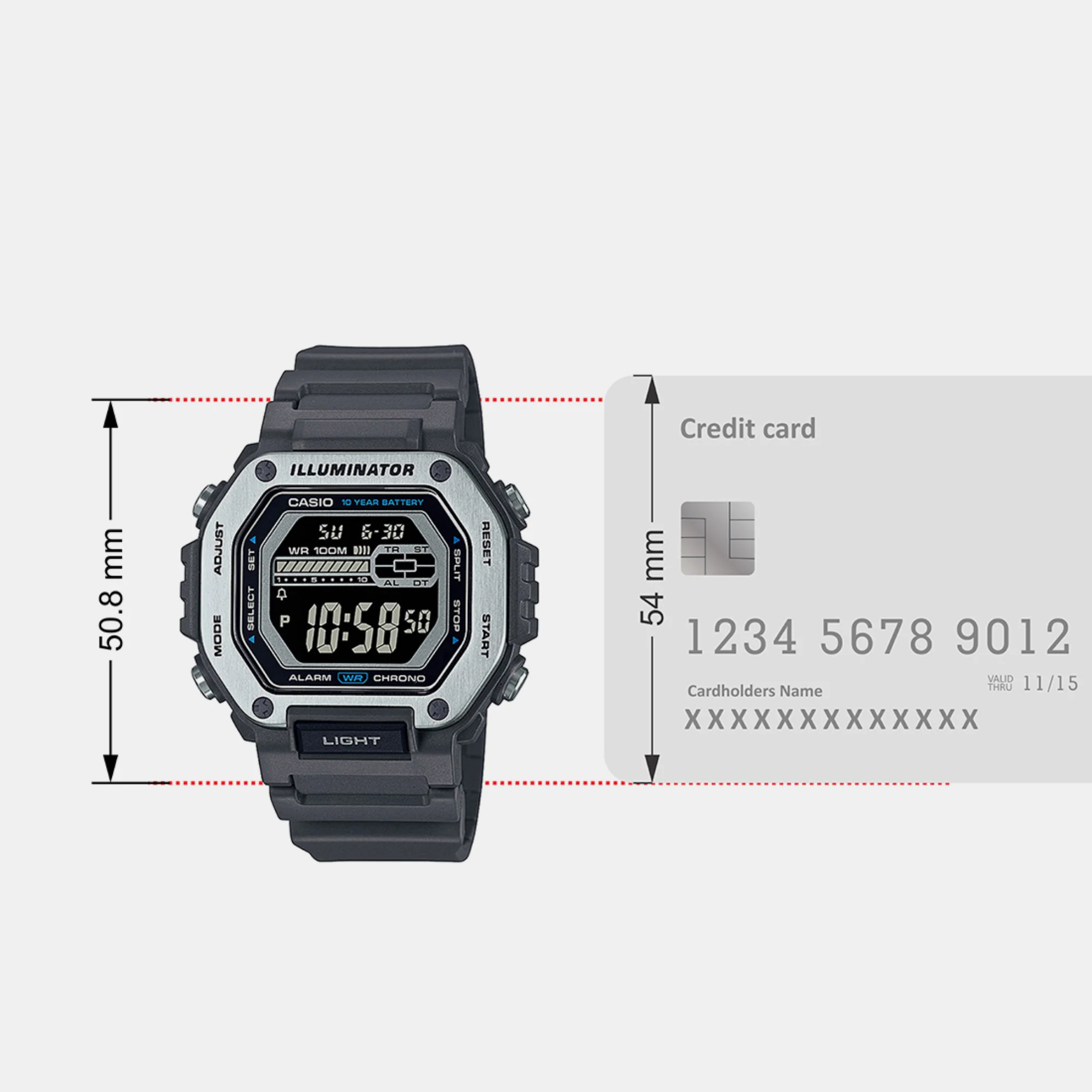 Youth Men Quartz Black Dial Digital Resin Watch D302 - Image 7