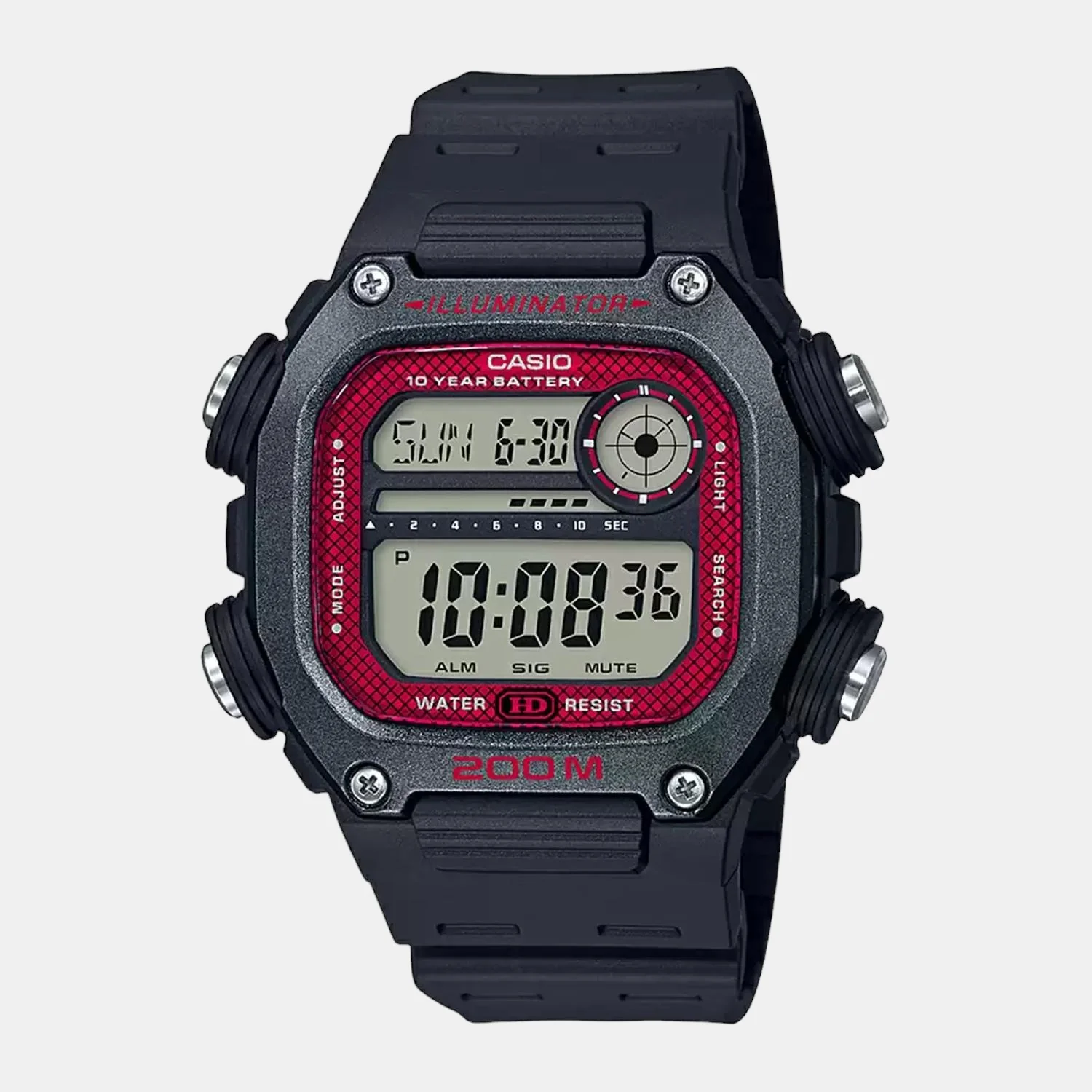 Youth Men Quartz Red Dial Digital Resin Watch I117 - Image 2