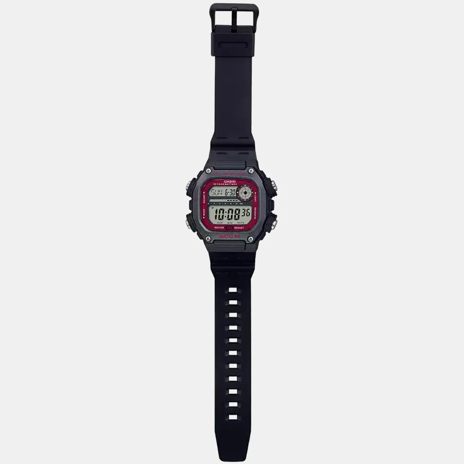Youth Men Quartz Red Dial Digital Resin Watch I117 - Image 6