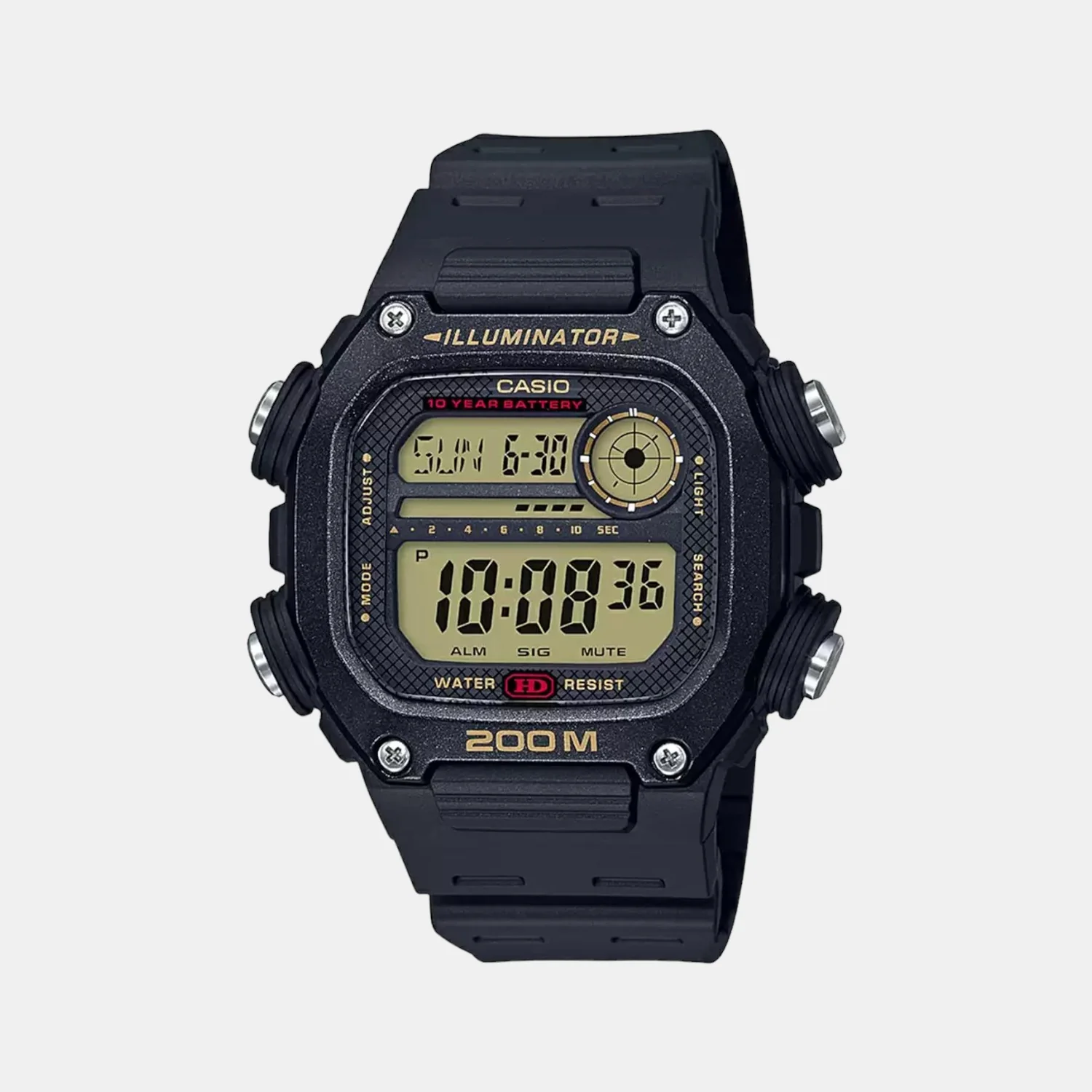 Youth Men Quartz Black Dial Digital Resin Watch I118