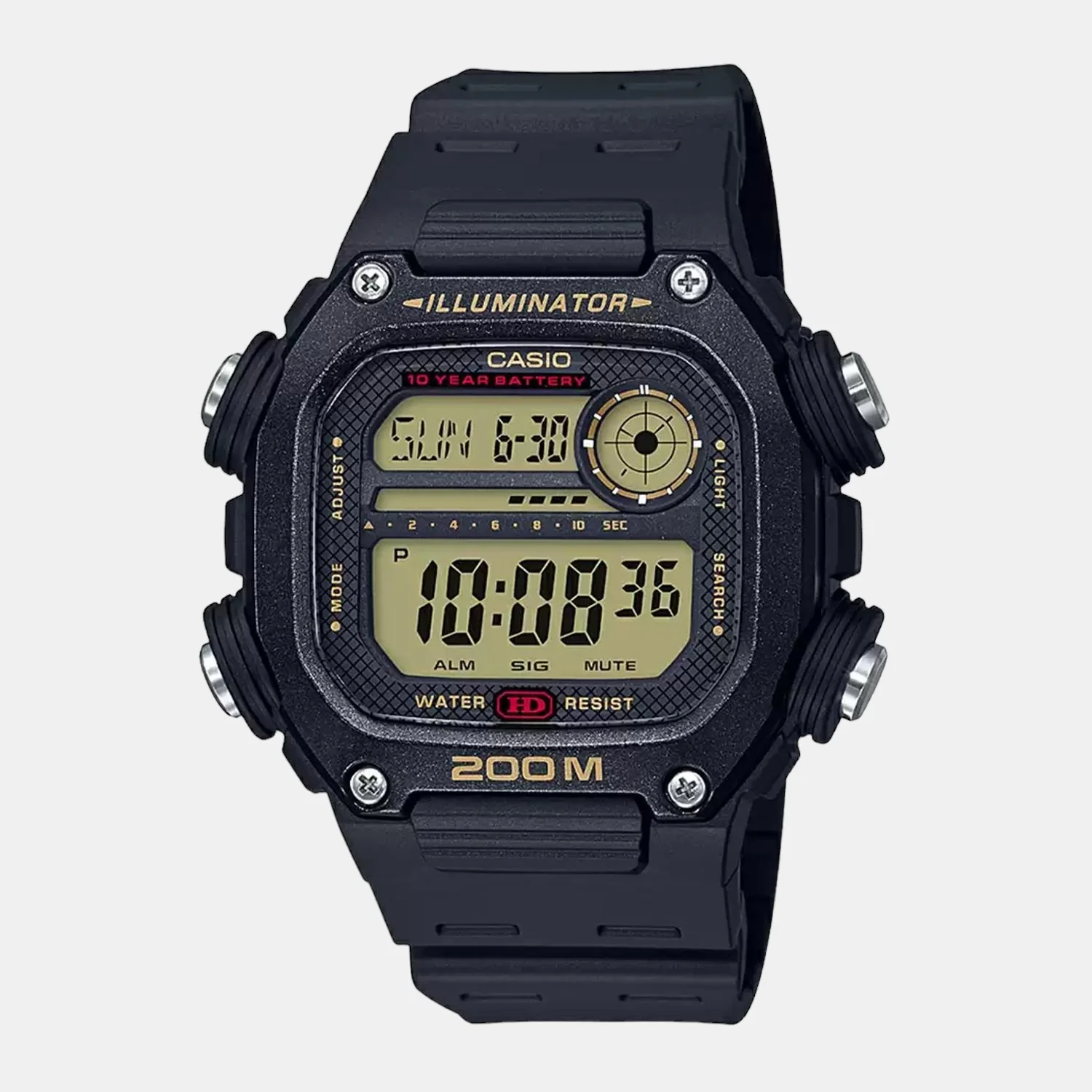 Youth Men Quartz Black Dial Digital Resin Watch I118 - Image 2