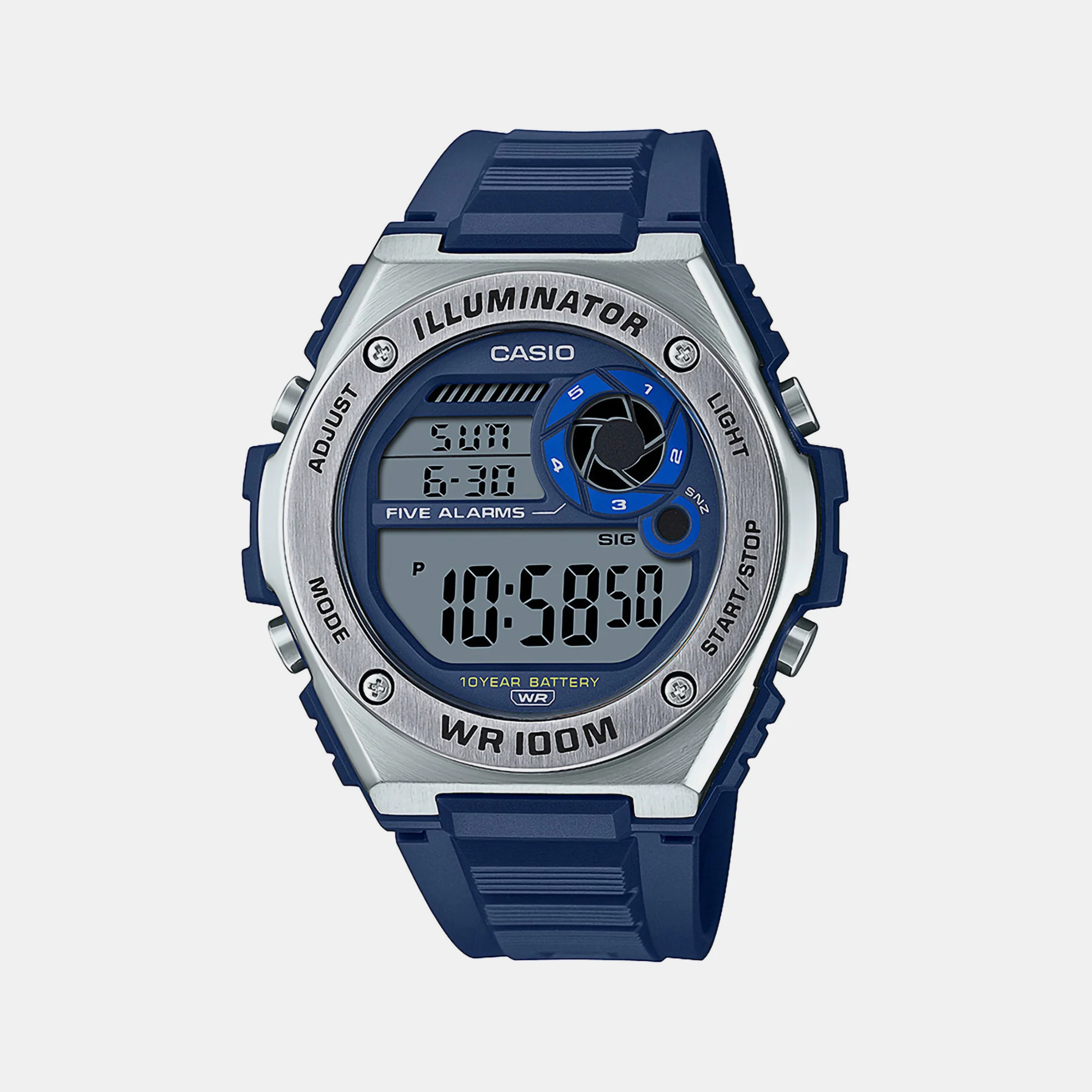 Youth Men Quartz Blue Dial Digital Resin Watch D190
