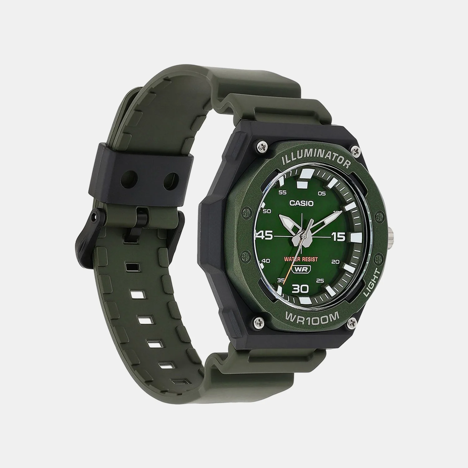 Youth Men Quartz Green Dial Analog Resin Watch D357 - Image 2