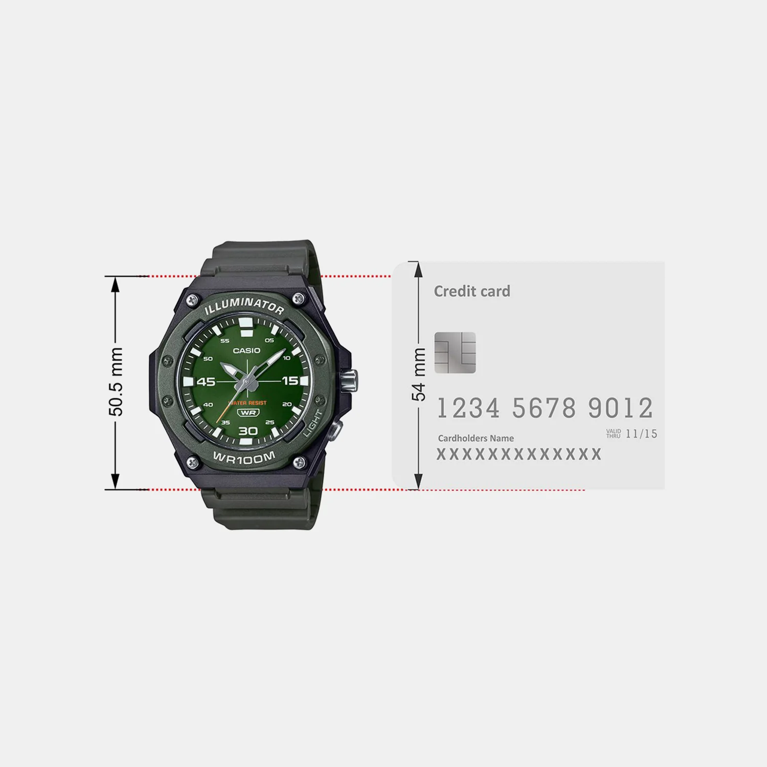 Youth Men Quartz Green Dial Analog Resin Watch D357 - Image 5