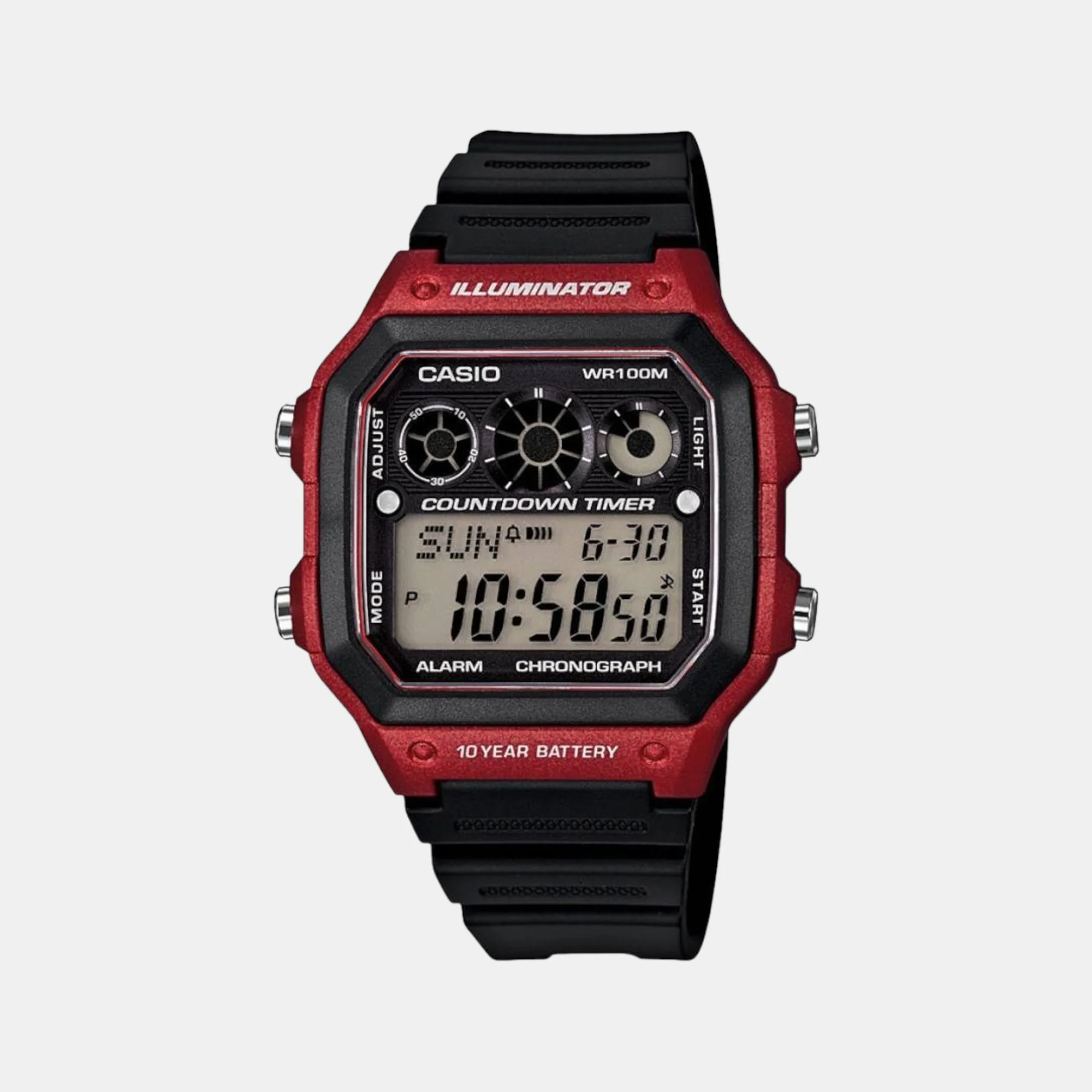 Youth Men Quartz Grey Dial Digital Resin Watch D108
