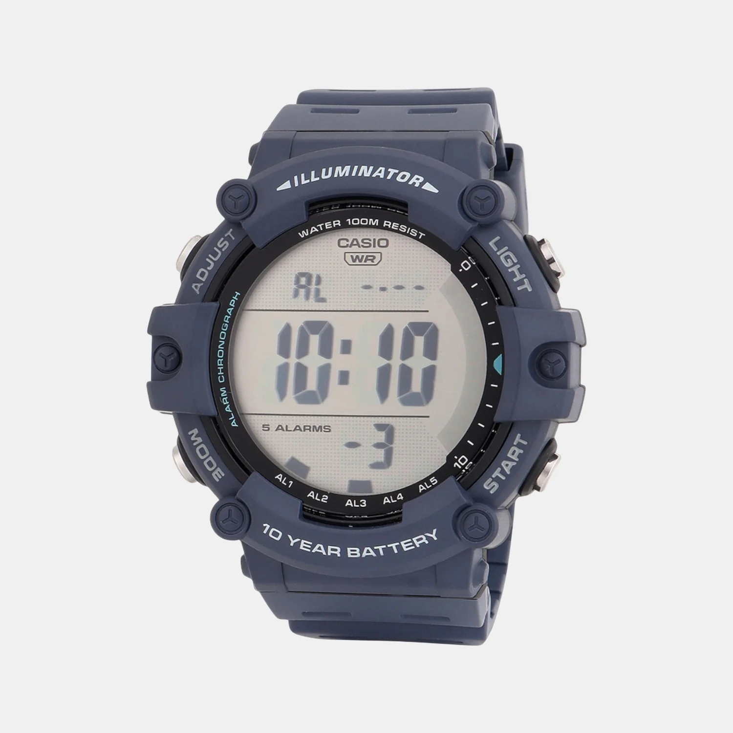 Youth Men Quartz Navy Blue Dial Digital Resin Watch D319