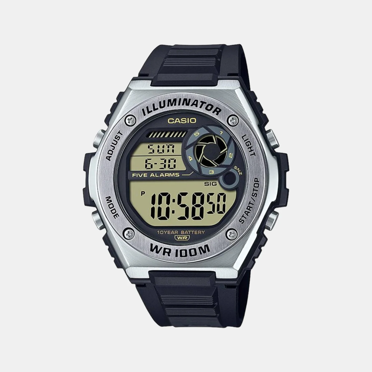 Youth Men Quartz Yellow Dial Digital Resin Watch D191