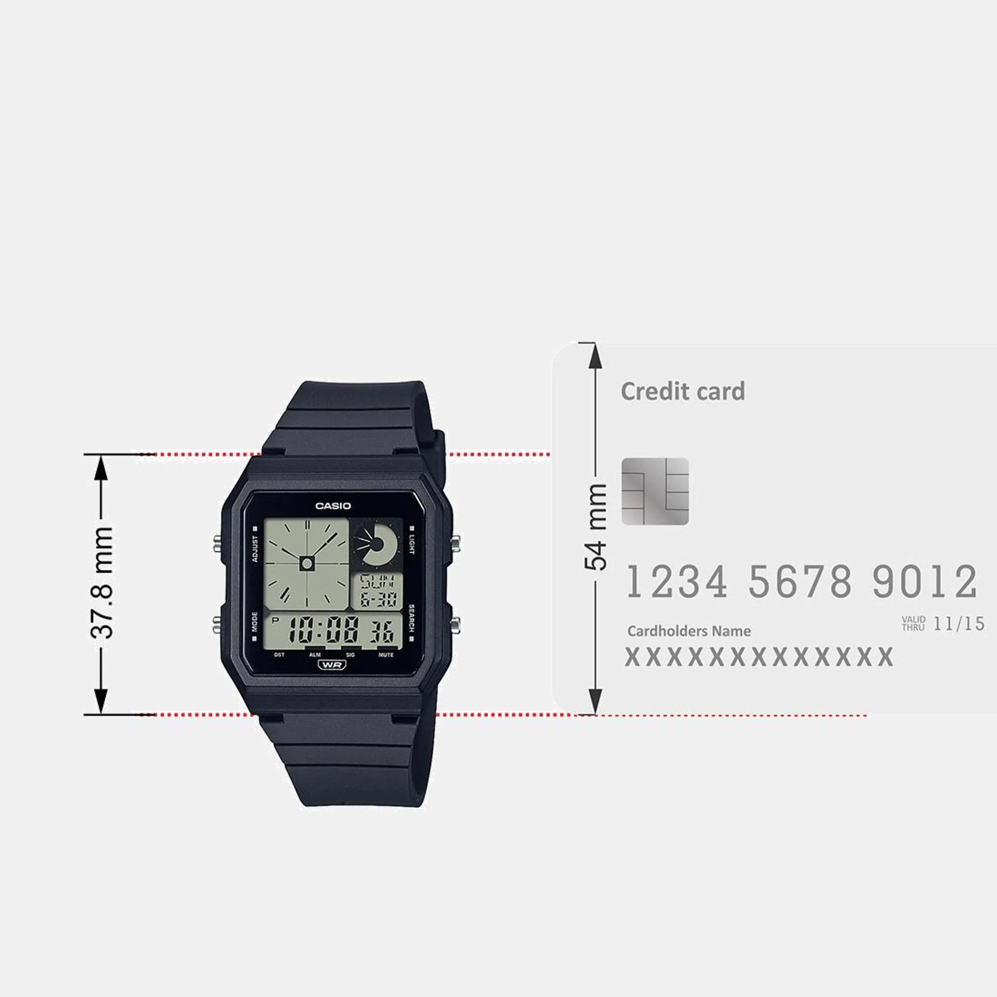 Youth Unisex Quartz Black Dial Digital Resin Watch D311 - Image 7