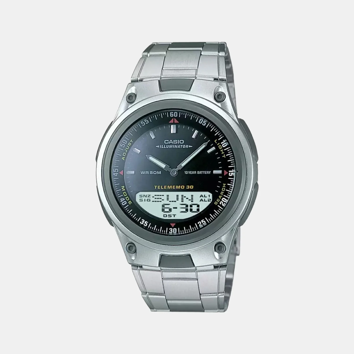 Youth Unisex Quartz Blue Dial Analog-Digital Stainless Steel Watch AD60