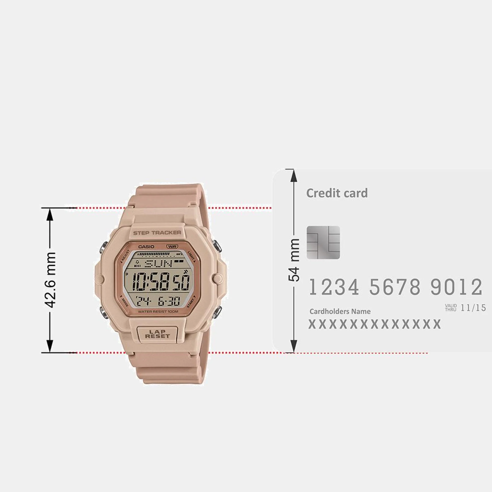 Youth Unisex Quartz Pink Dial Digital Resin Watch D317 - Image 7